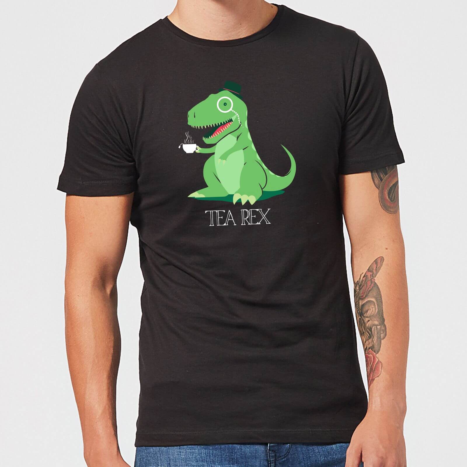 Tea Rex Men's T-Shirt - Black - XS