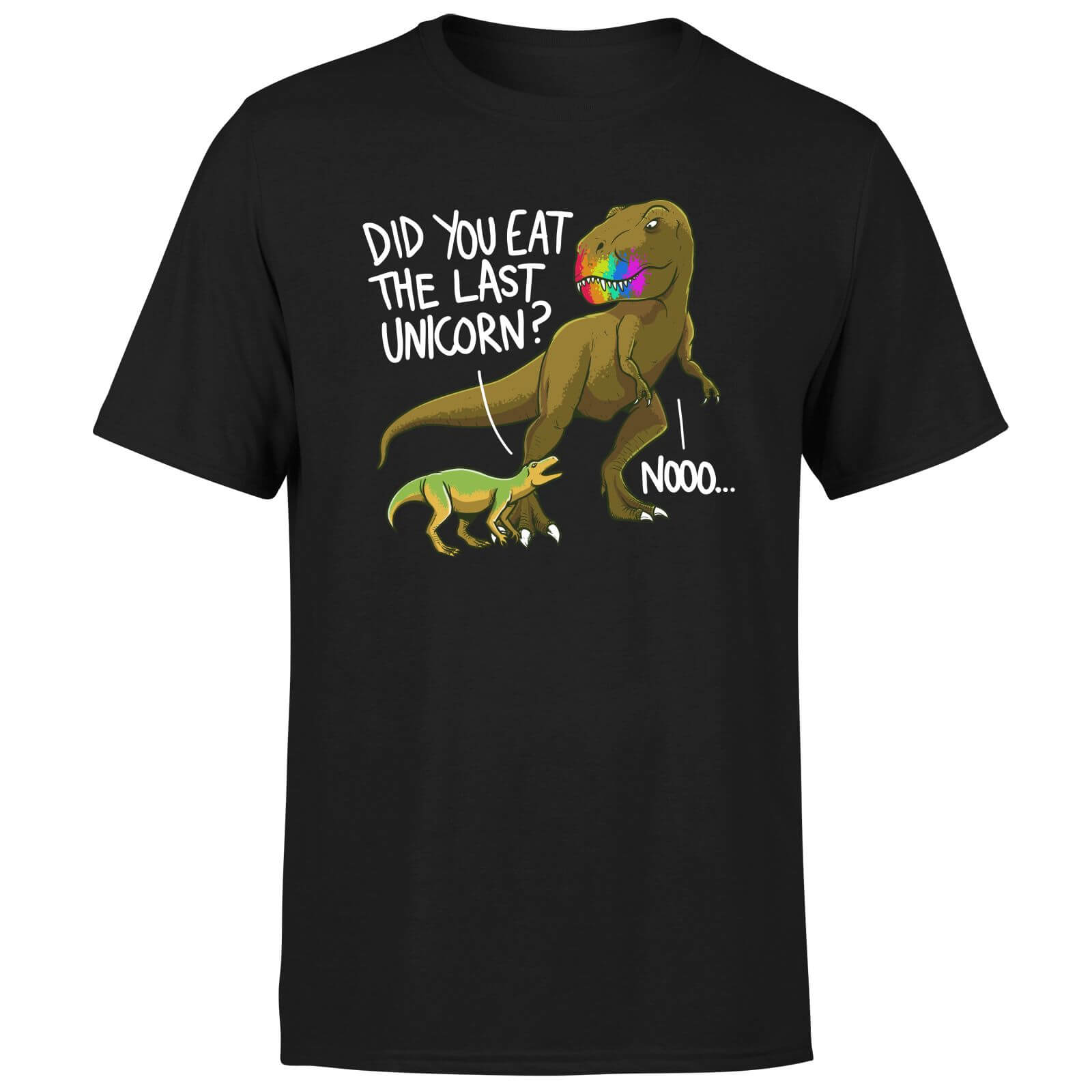 Dinosaur Unicorn Men's T-Shirt - Black - XS