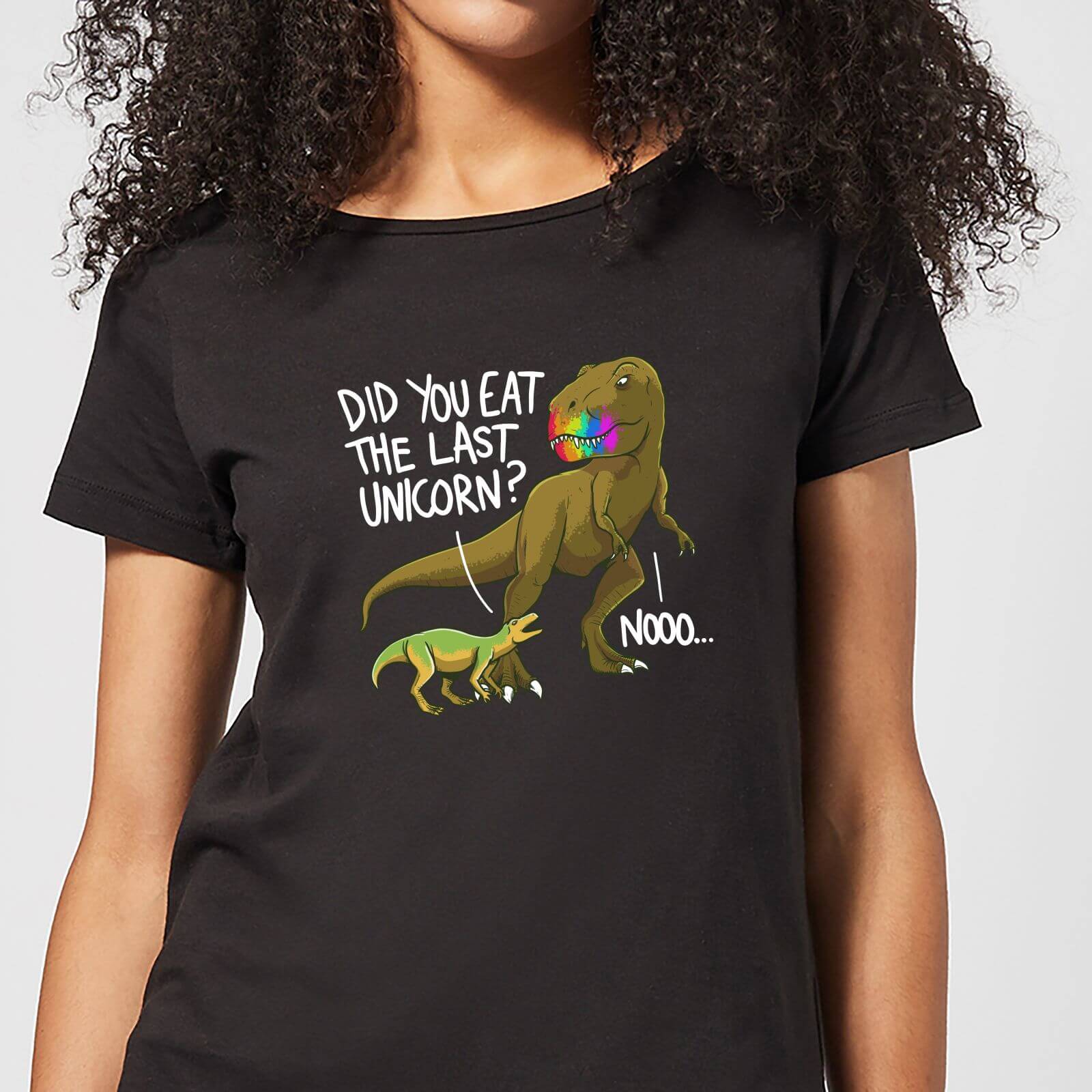 Dinosaur Unicorn Women's T-Shirt - Black - L