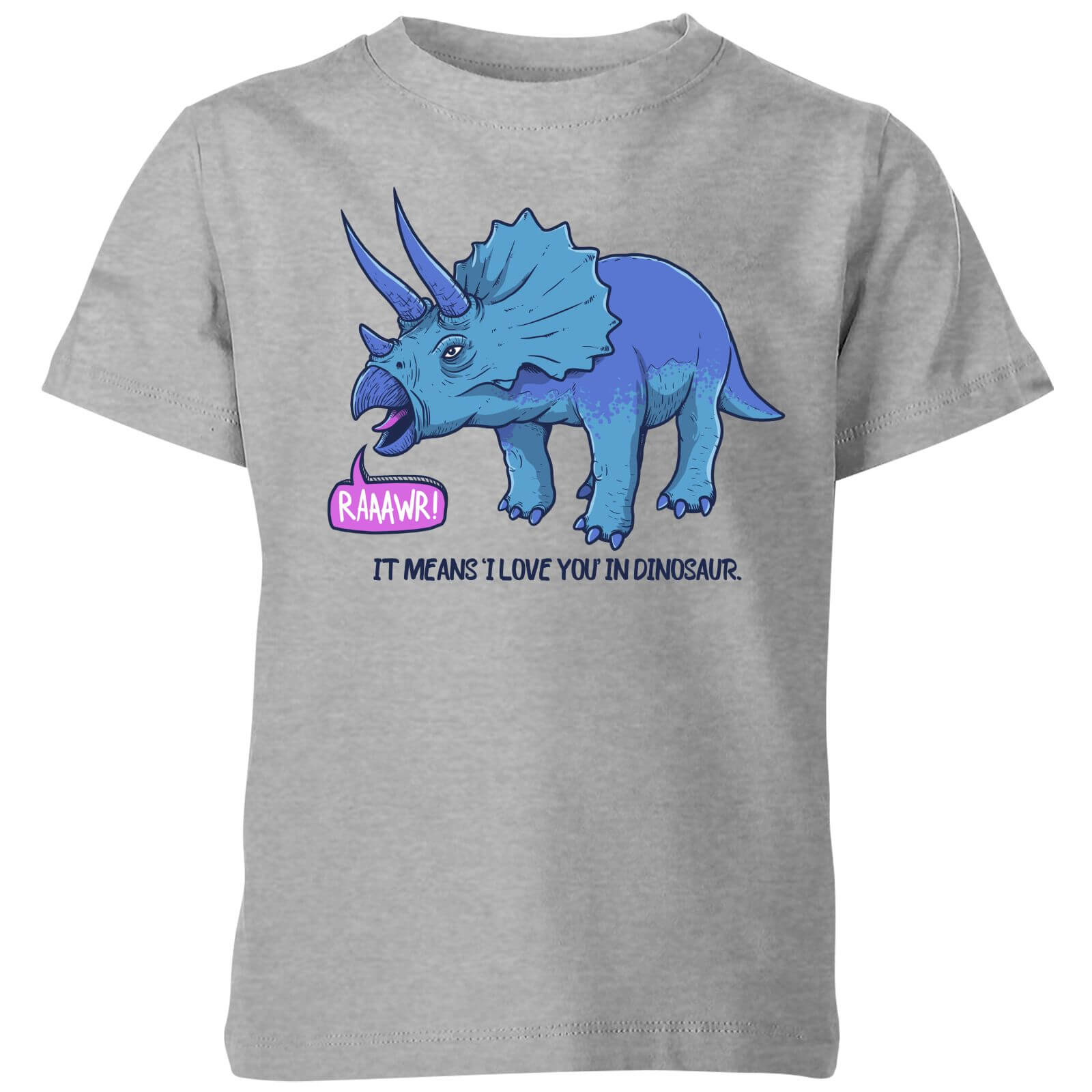 Rawr It Means I Love You Kids' T-Shirt - Grey - 3-4 Years - Grey