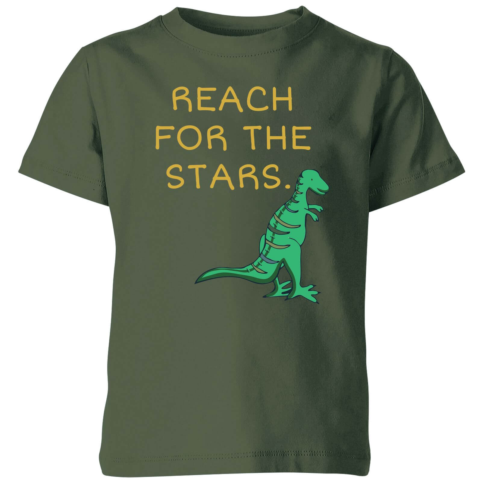 Reach For The Stars Kids' T-Shirt - Forest Green - 3-4 Years - Forest Green