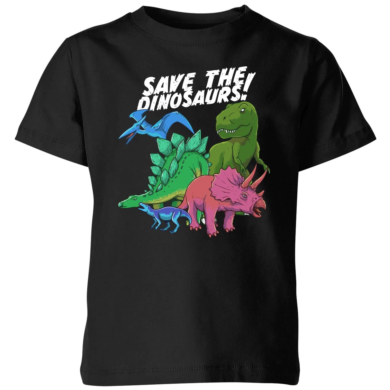 Save The Dinosaurs Kids' T-Shirt - Black - 3-4 Years - Black
