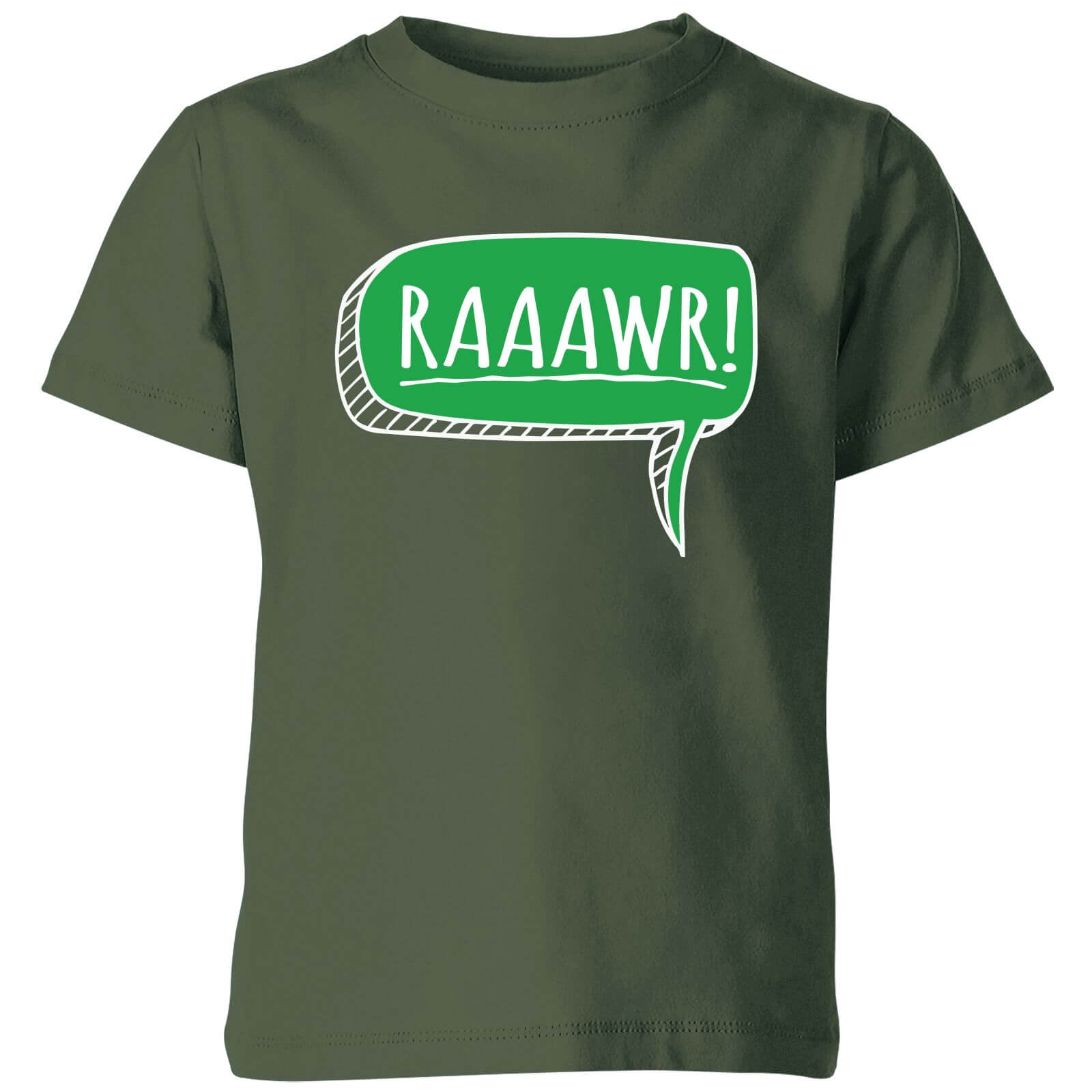 Raaawr Kids' T-Shirt - Forest Green - 3-4 Years - Forest Green