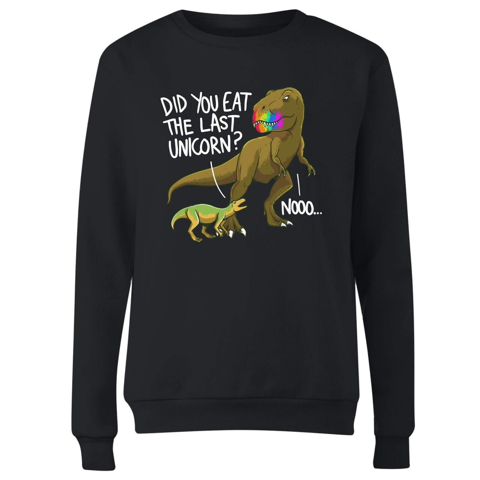 Dinosaur Unicorn Women's Sweatshirt - Black - XS - Black