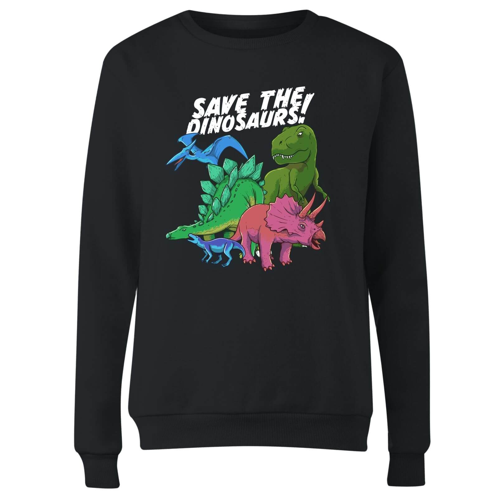 Save The Dinosaurs Women's Sweatshirt - Black - XS - Black