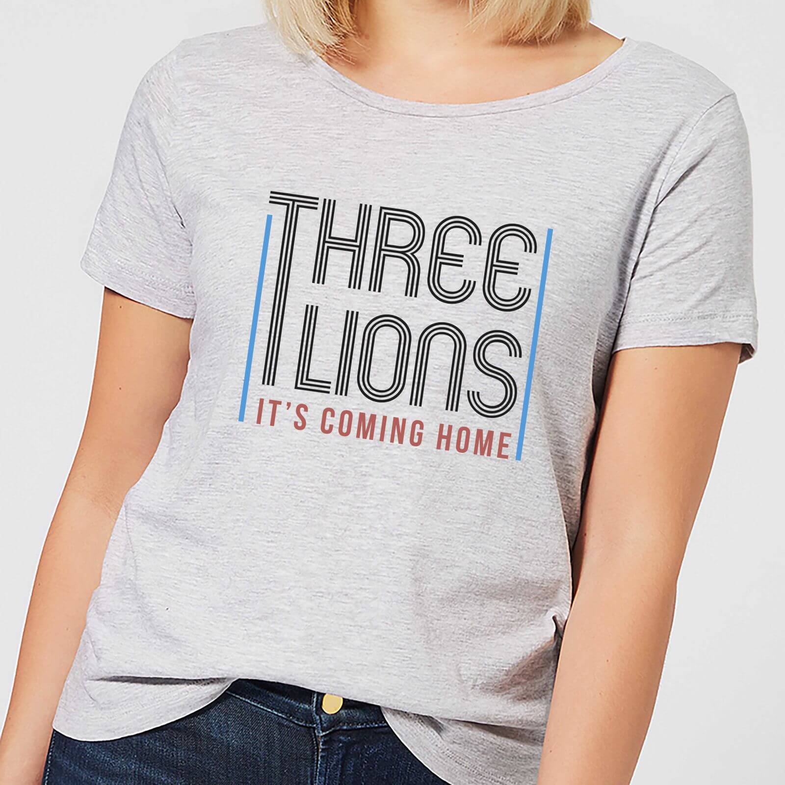 Three Lions It's Coming Home Women's T-Shirt - Grey - 3Xl - Grey