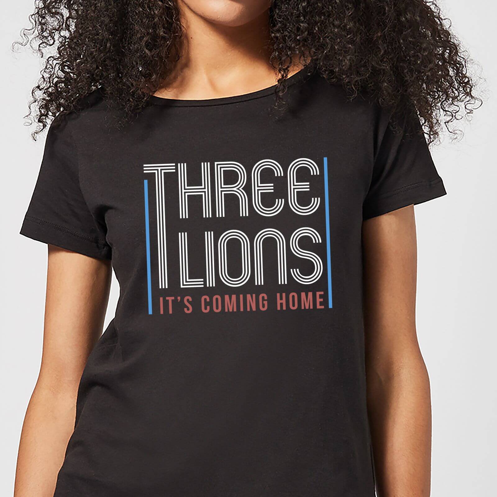 Three Lions It's Coming Home Women's T-Shirt - Black - 4XL - Black