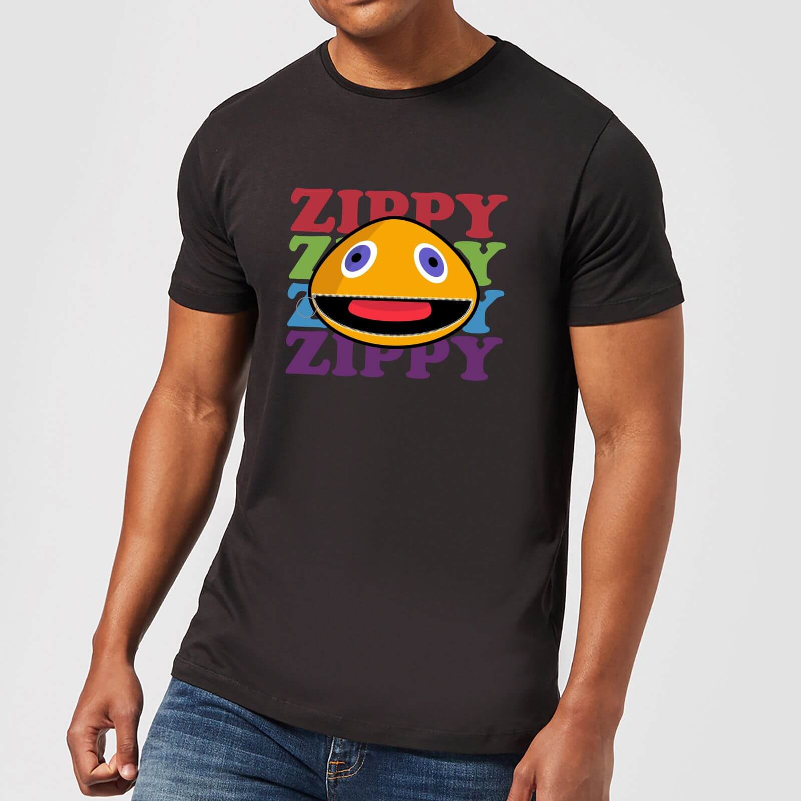 Rainbow Zippy Club Herren T-Shirt – Schwarz - XXL - Schwarz