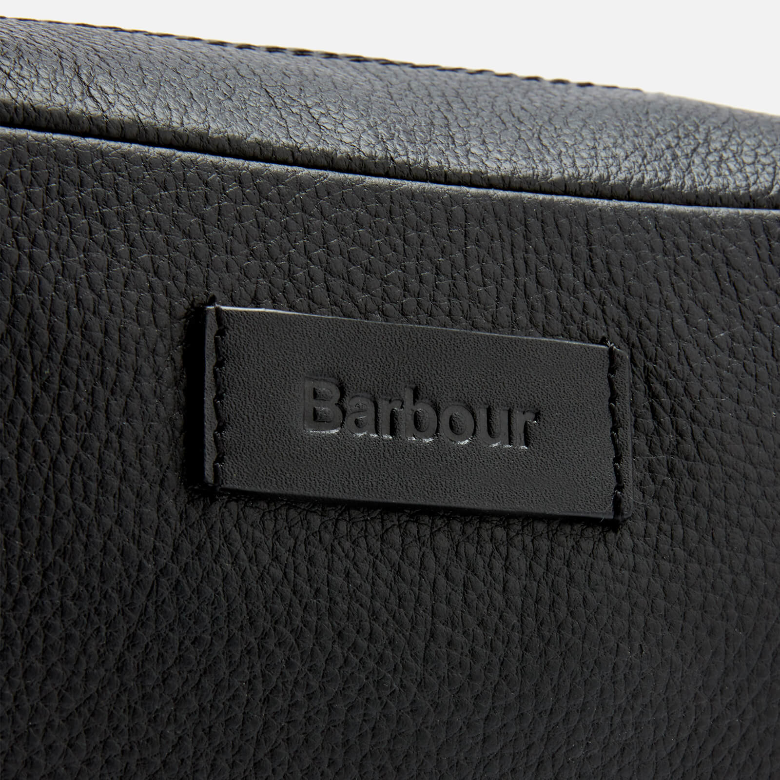 Barbour Heritage Men's Compact Leather Wash Bag - Black
