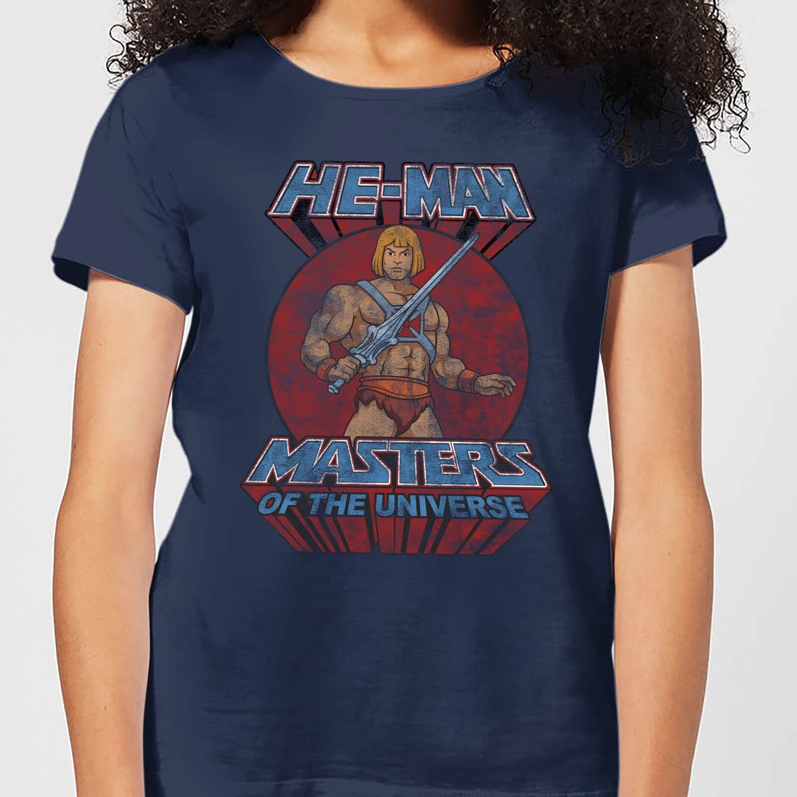 Click to view product details and reviews for He Man Distressed Womens T Shirt Navy Xl.