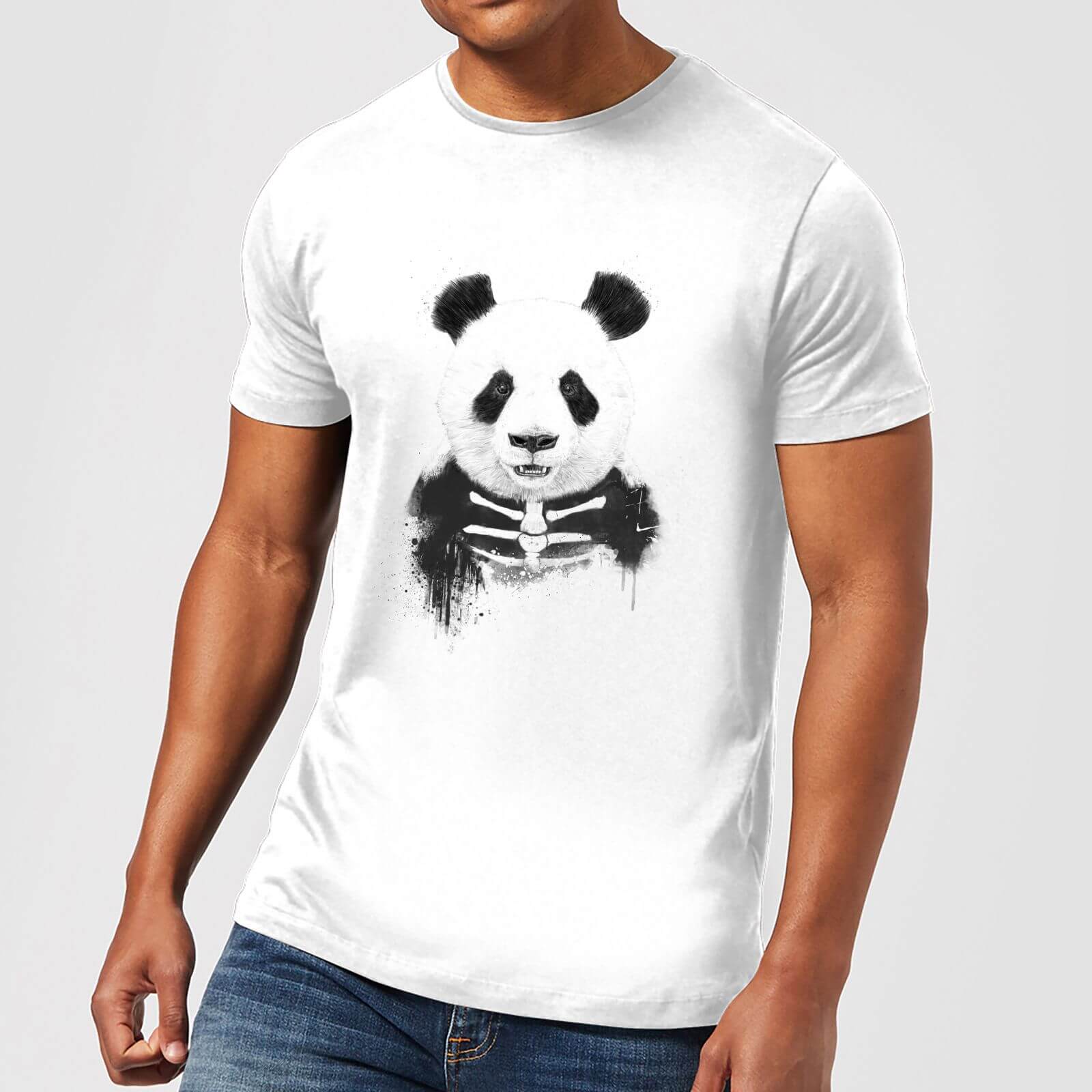 

Balazs Solti Skull Panda Men's T-Shirt - White - 4XL - Blanc