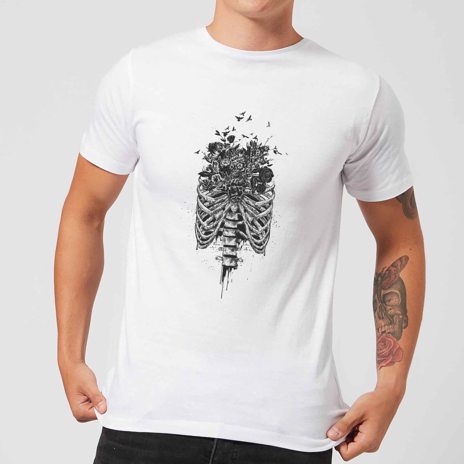 

Balazs Solti Ribcage And Flowers Men's T-Shirt - White - 4XL - Blanc
