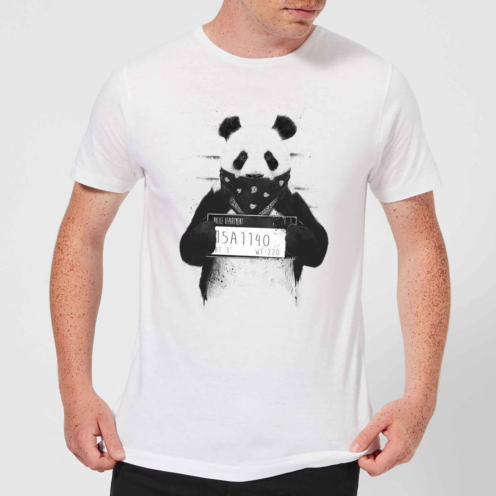 

Balazs Solti Bandana Panda Men's T-Shirt - White - 4XL - Blanc