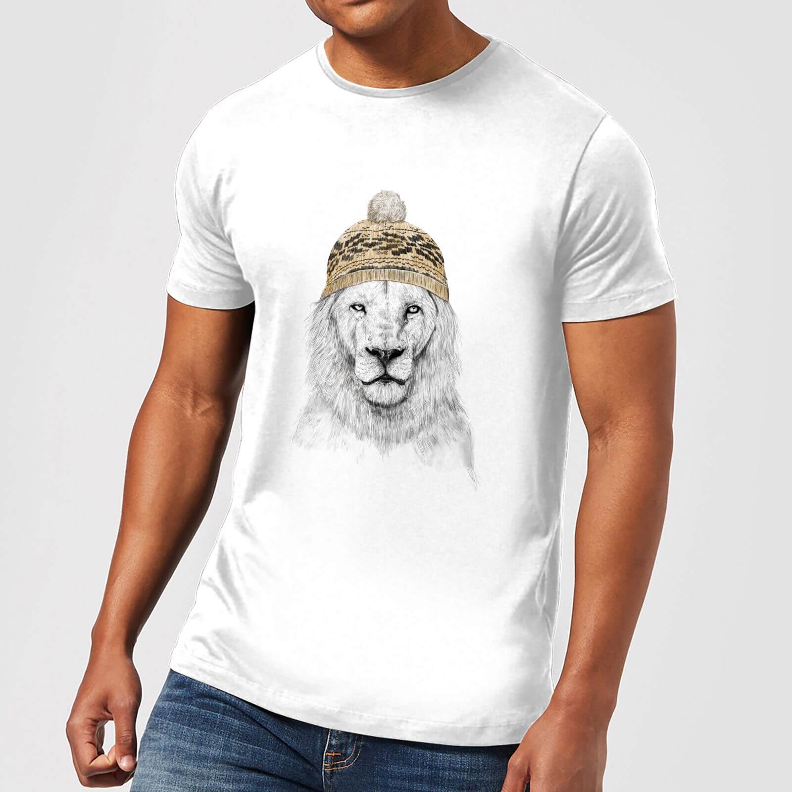 

Balazs Solti Lion With Hat Men's T-Shirt - White - 5XL - Blanc