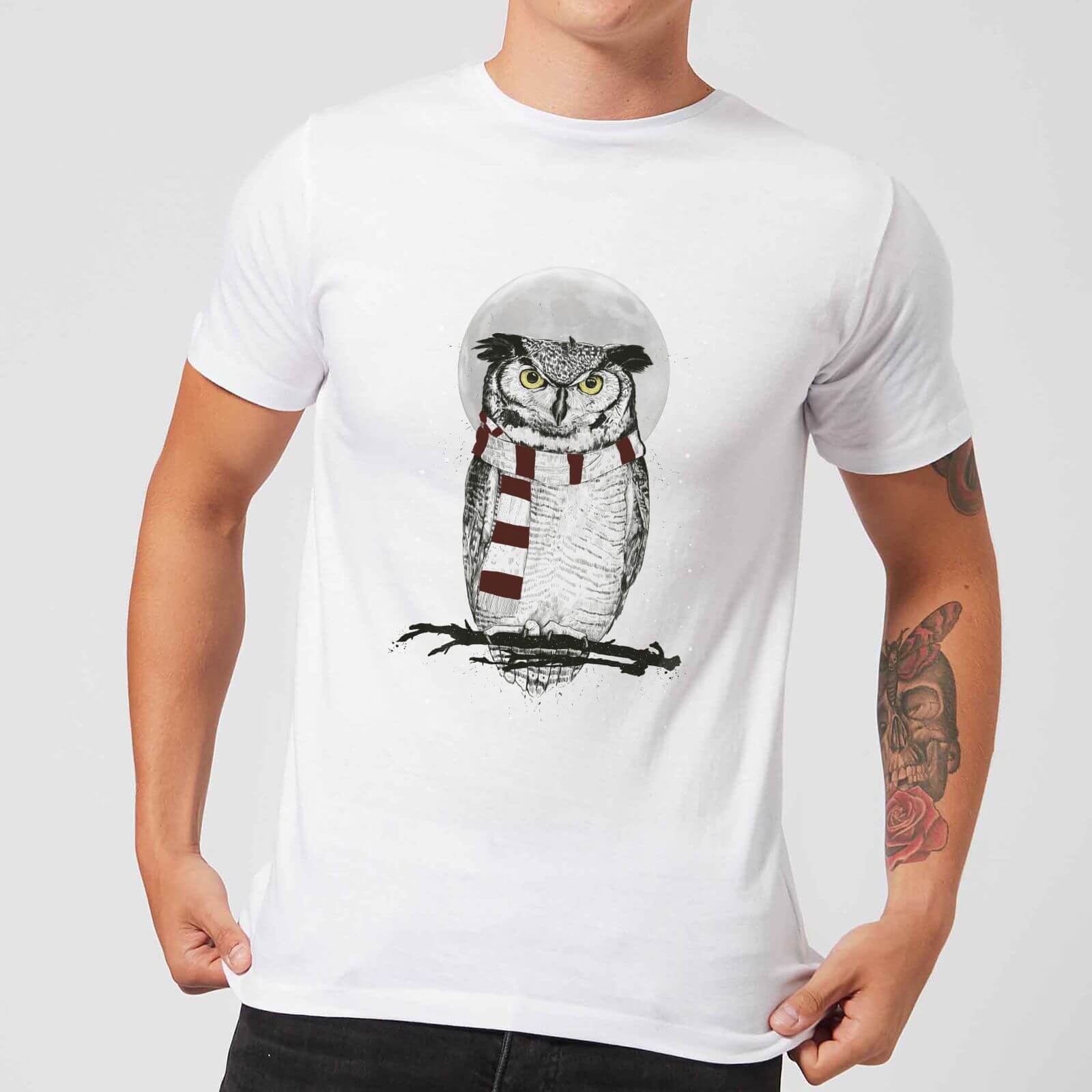 

Balazs Solti Owl And Moon Men's T-Shirt - White - 4XL - Blanc