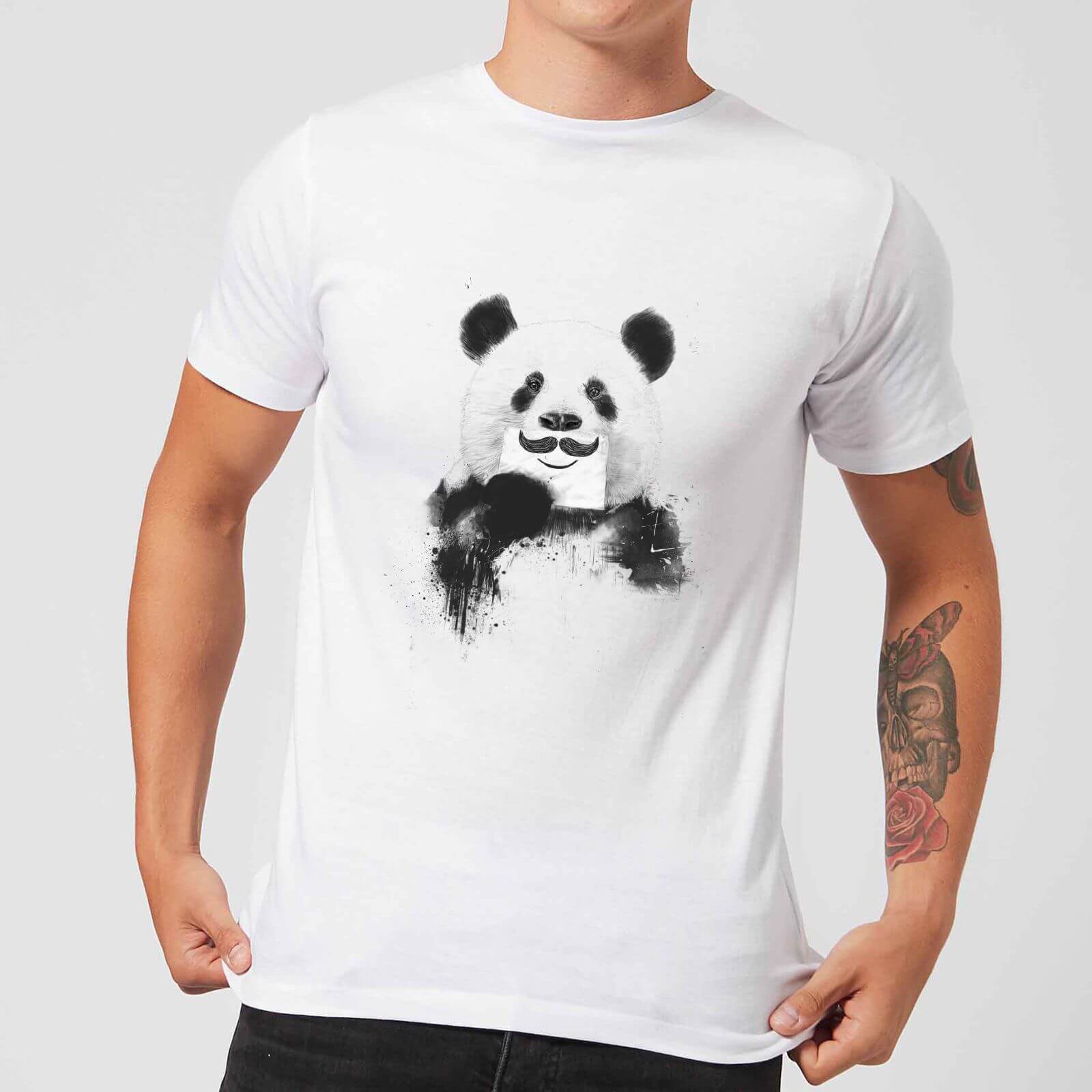 

Balazs Solti Moustache And Panda Men's T-Shirt - White - 4XL