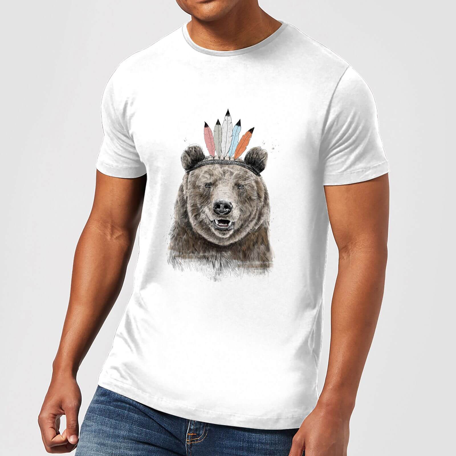 

Balazs Solti Native Bear Men's T-Shirt - White - 5XL - Blanc