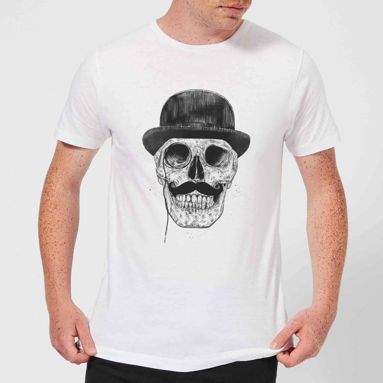 

Balazs Solti Monocle Skull Men's T-Shirt - White - 5XL - Blanc