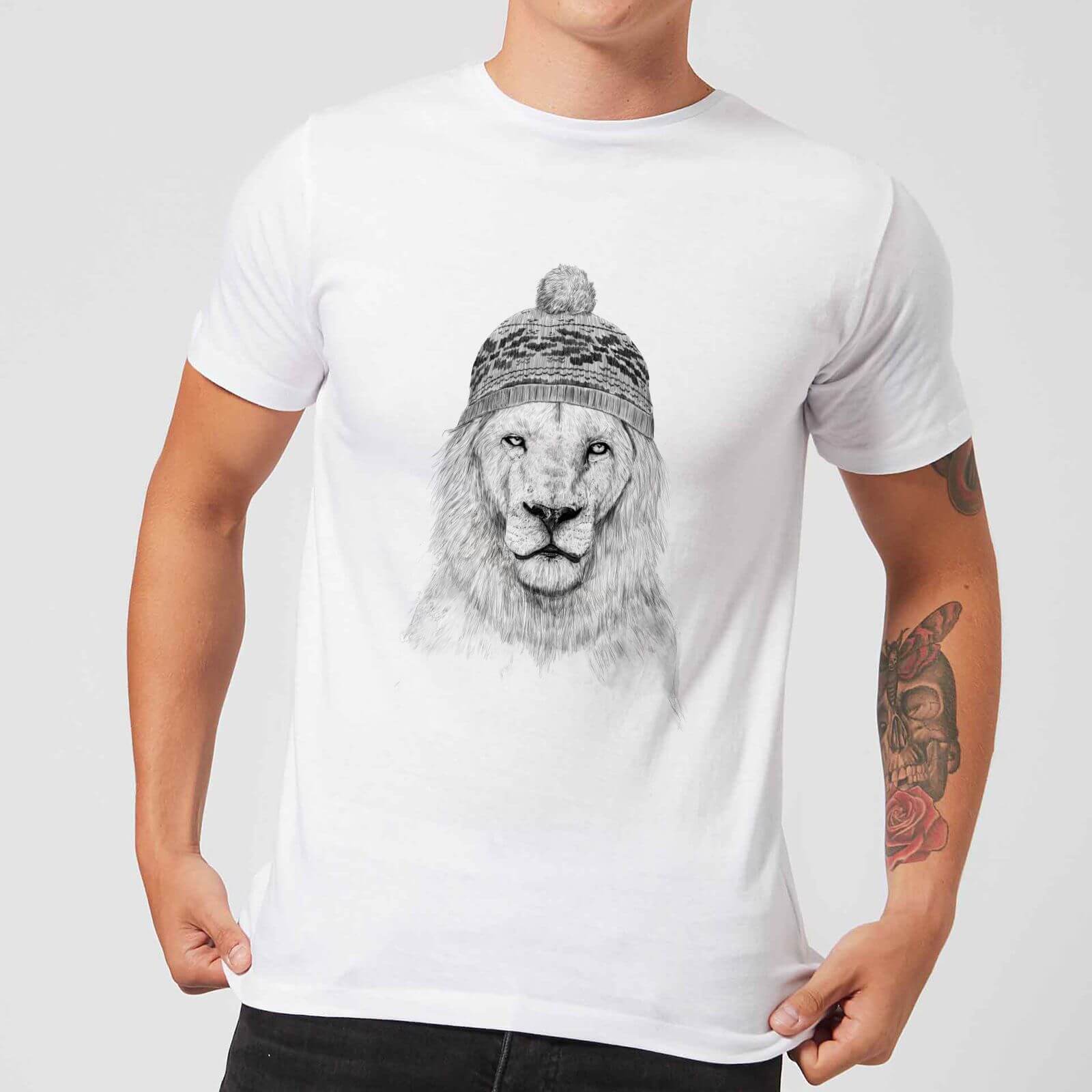 

Balazs Solti Lion With Hat Men's T-Shirt - White - 4XL - Blanc