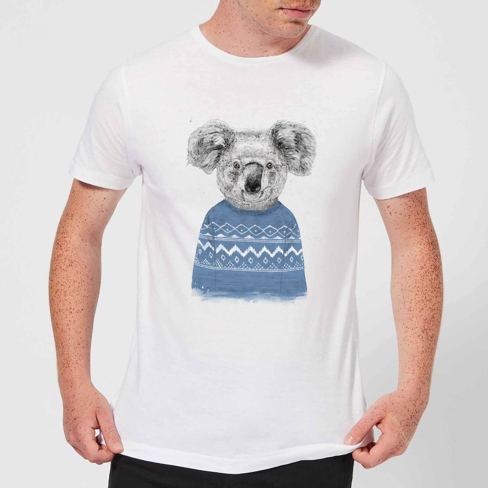 

Balazs Solti Koala And Jumper Men's T-Shirt - White - 5XL - Blanc