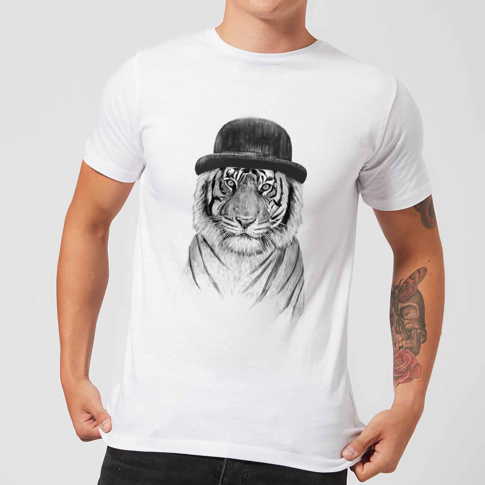 

Balazs Solti Tiger In A Hat Men's T-Shirt - White - 4XL - Blanc