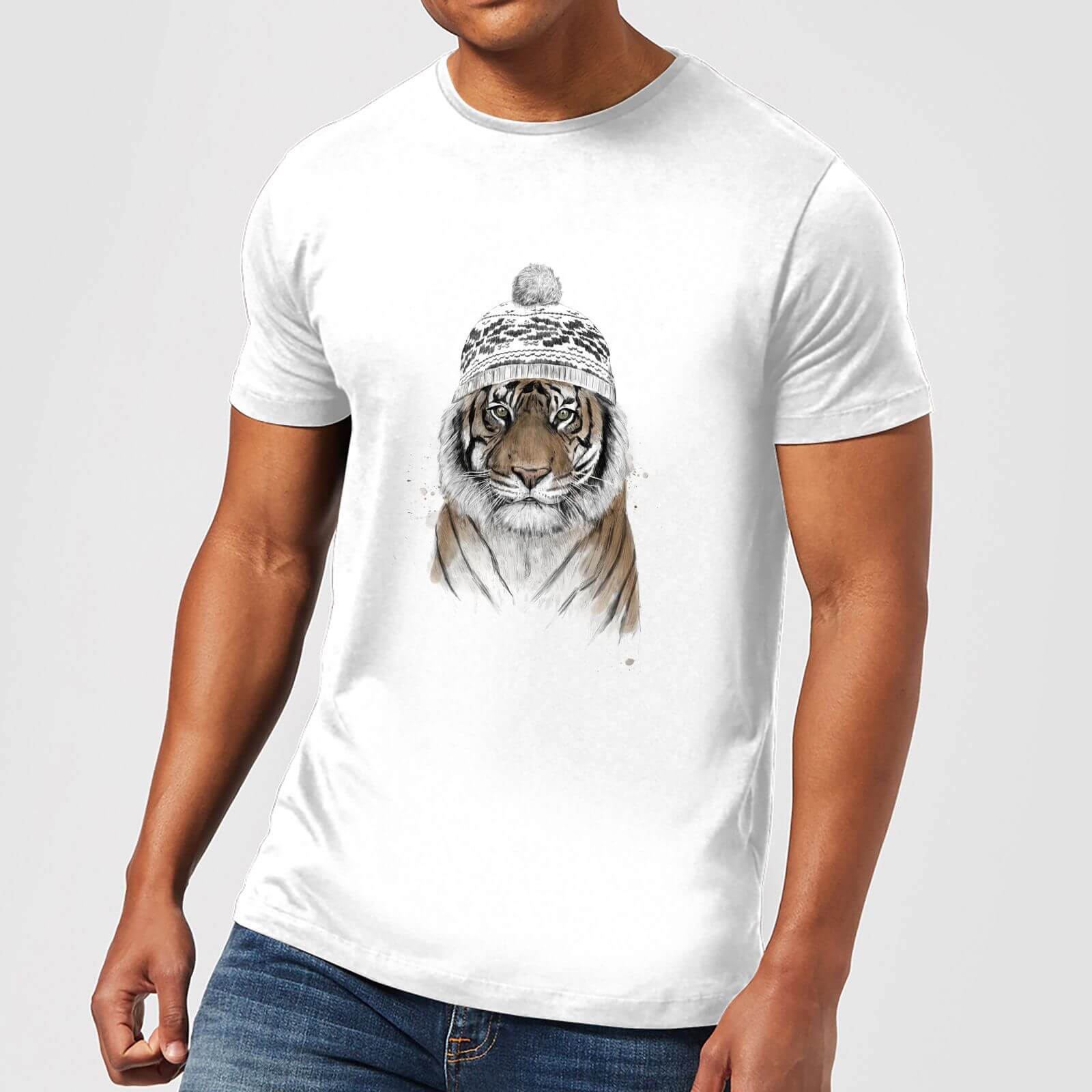 

Balazs Solti Winter Tiger Men's T-Shirt - White - 5XL - Blanc