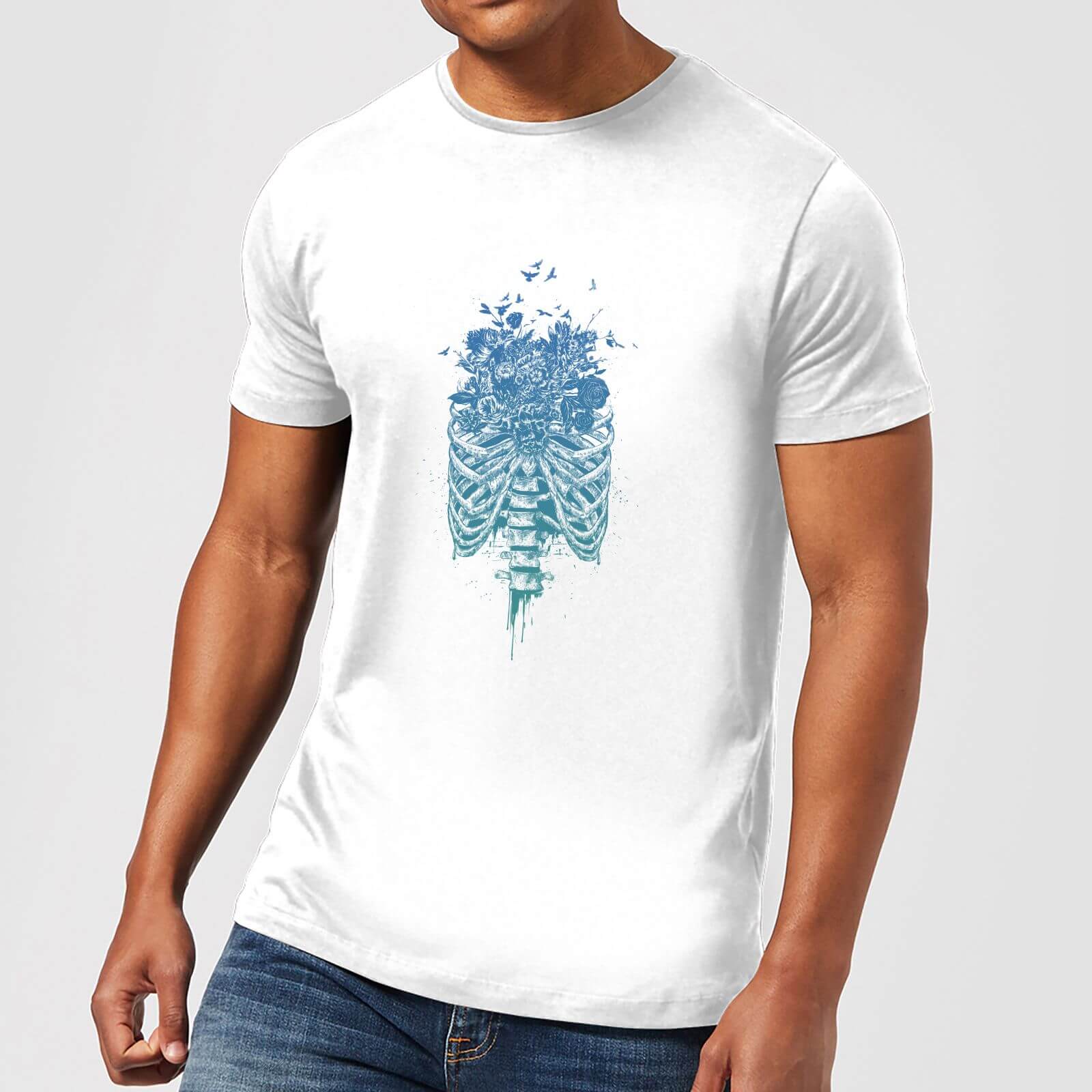 

Balazs Solti Ribcage And Flowers Men's T-Shirt - White - 5XL - Blanc