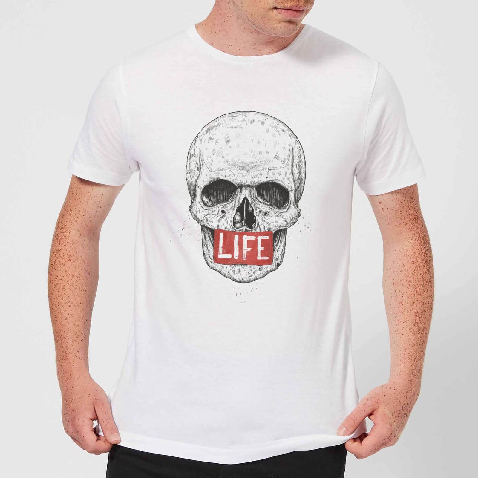 

Balazs Solti Life Skull Men's T-Shirt - White - 5XL - Blanc