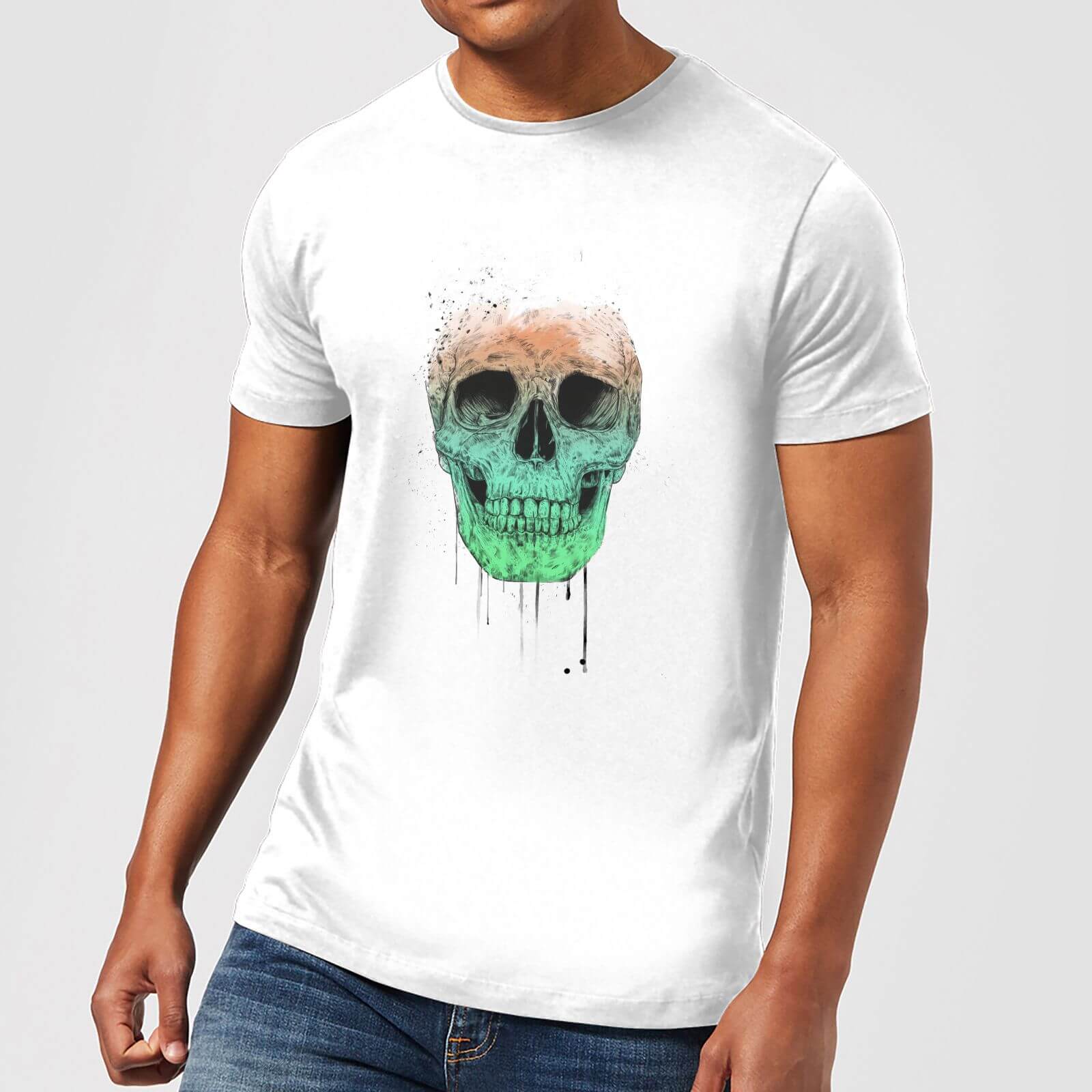 Balazs Solti Skull Men's T-Shirt - White - 5XL - Blanc