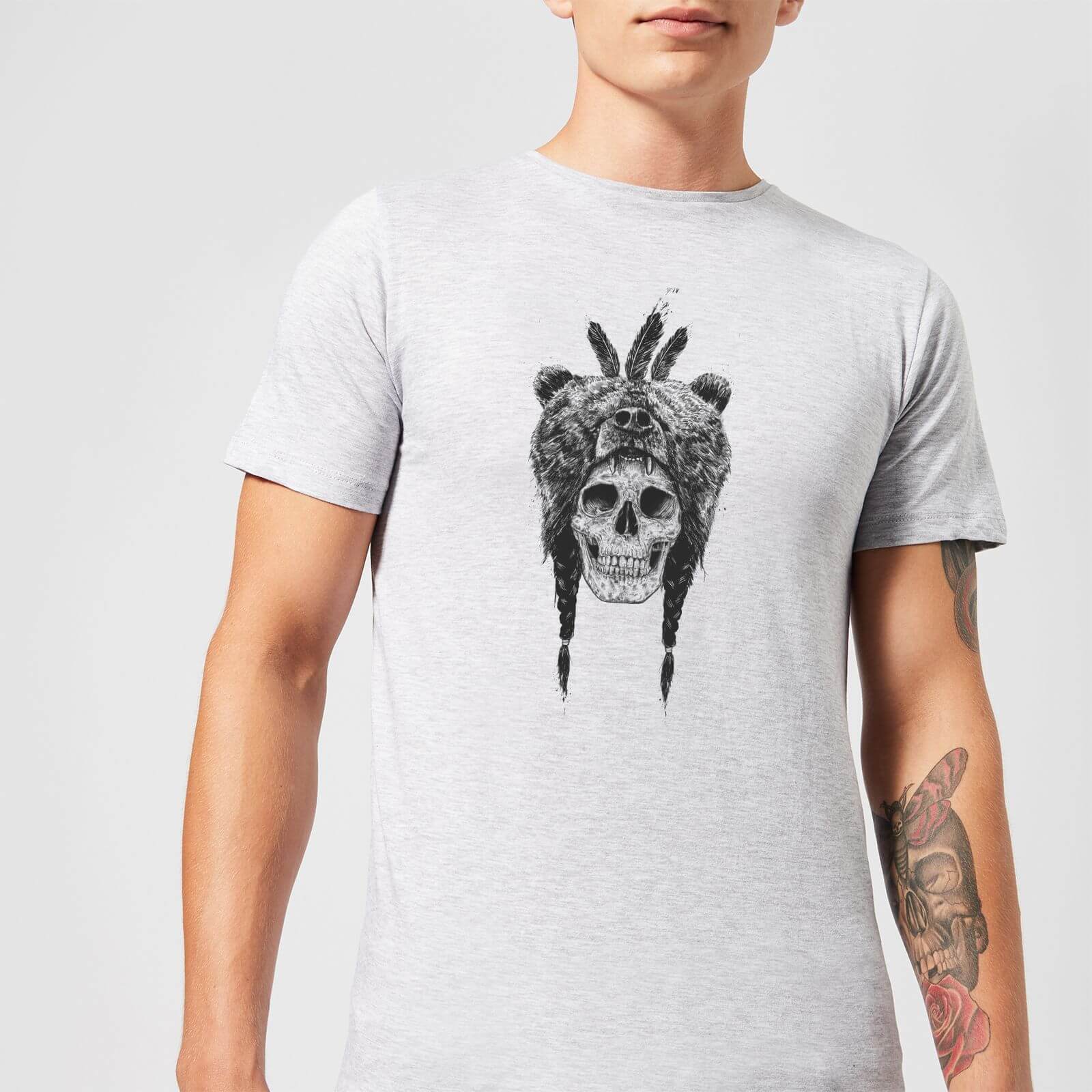 Balazs Solti Bear Head Men's T-Shirt - Grey - 5XL - Gris
