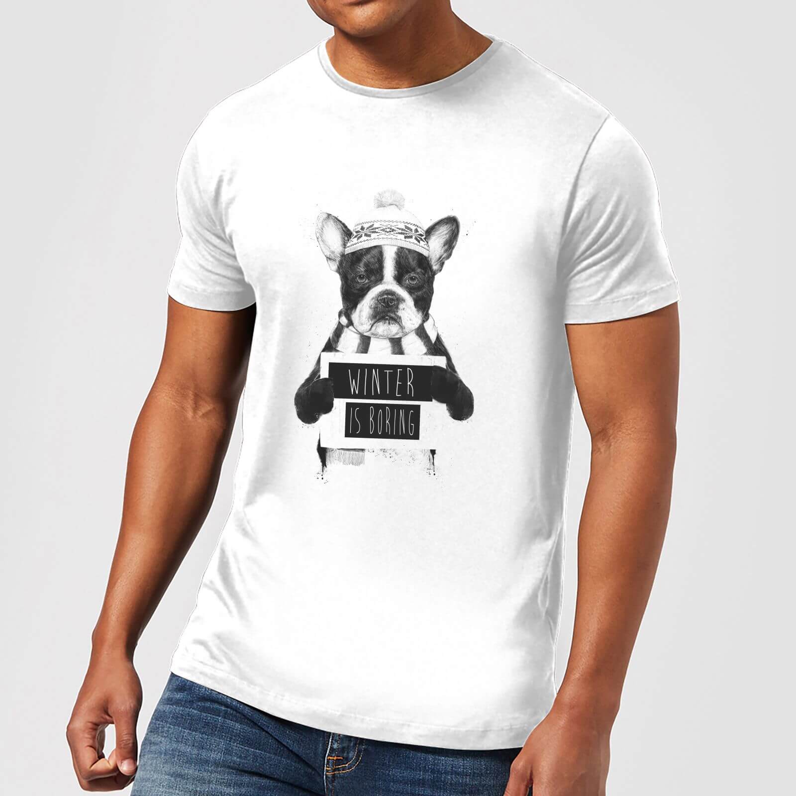 

Balazs Solti Winter Is Boring Men's T-Shirt - White - 5XL - Blanc