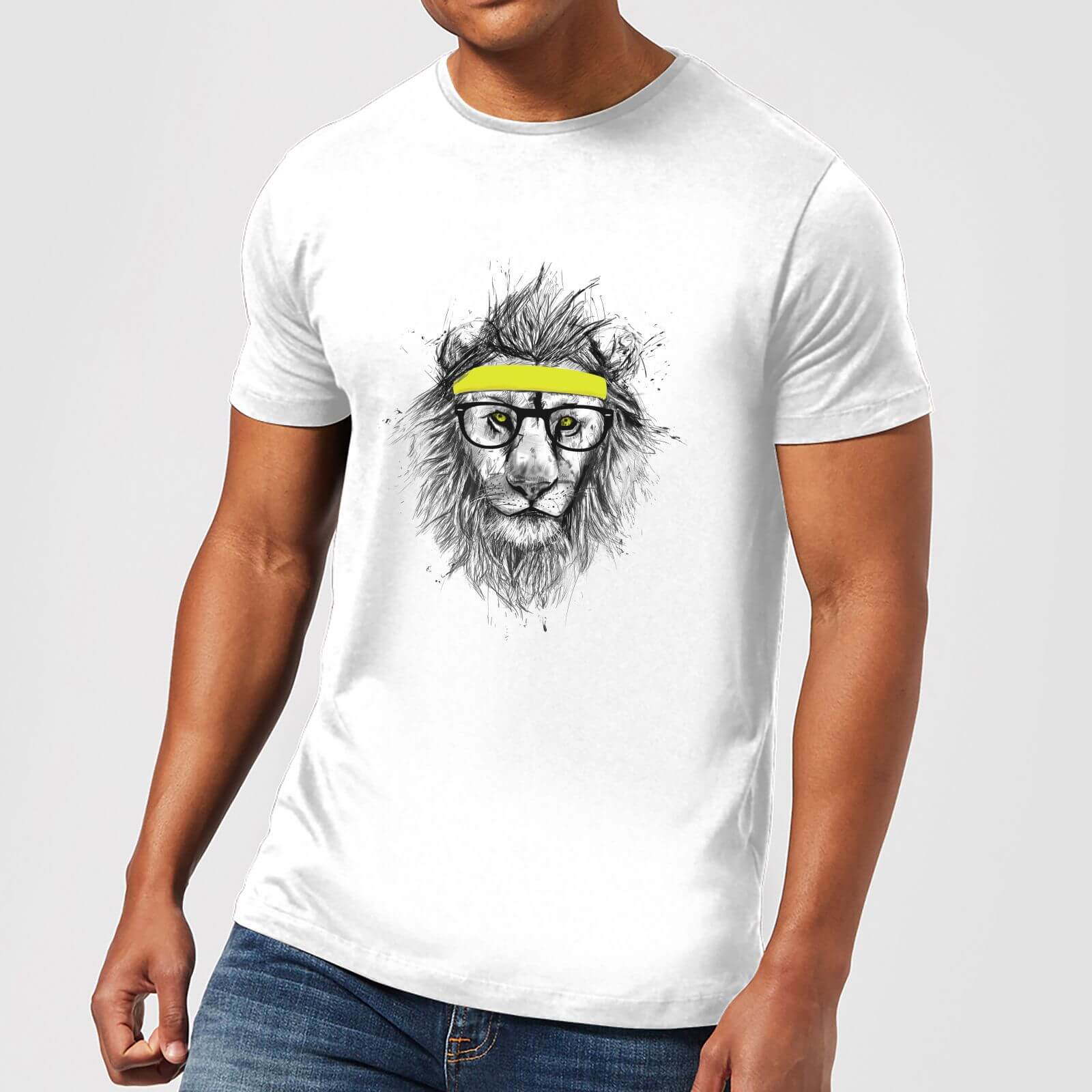 Balazs Solti Lion And Sweatband Men's T-Shirt - White - S - White