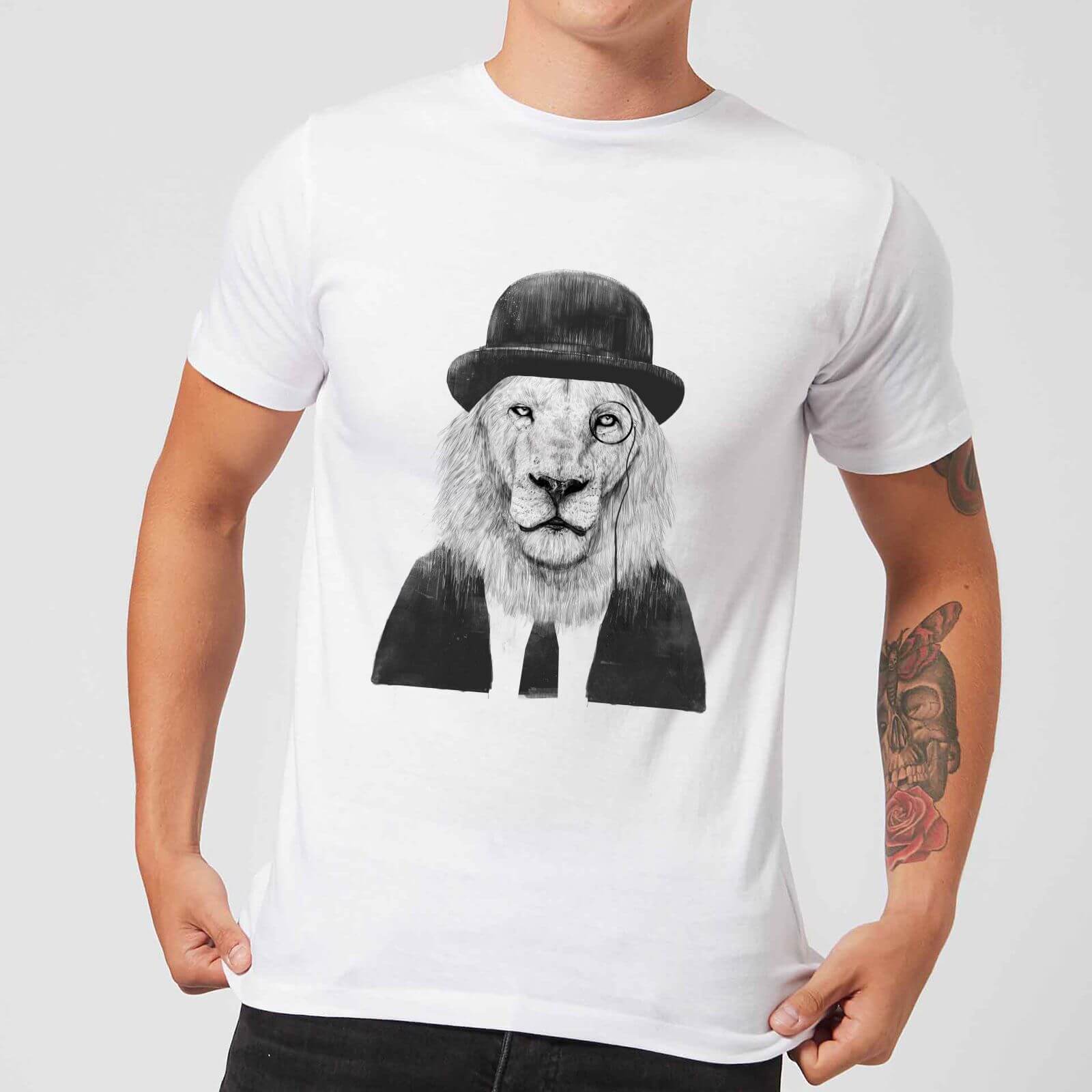 

Balazs Solti Monocle Lion Men's T-Shirt - White - 4XL - Blanc