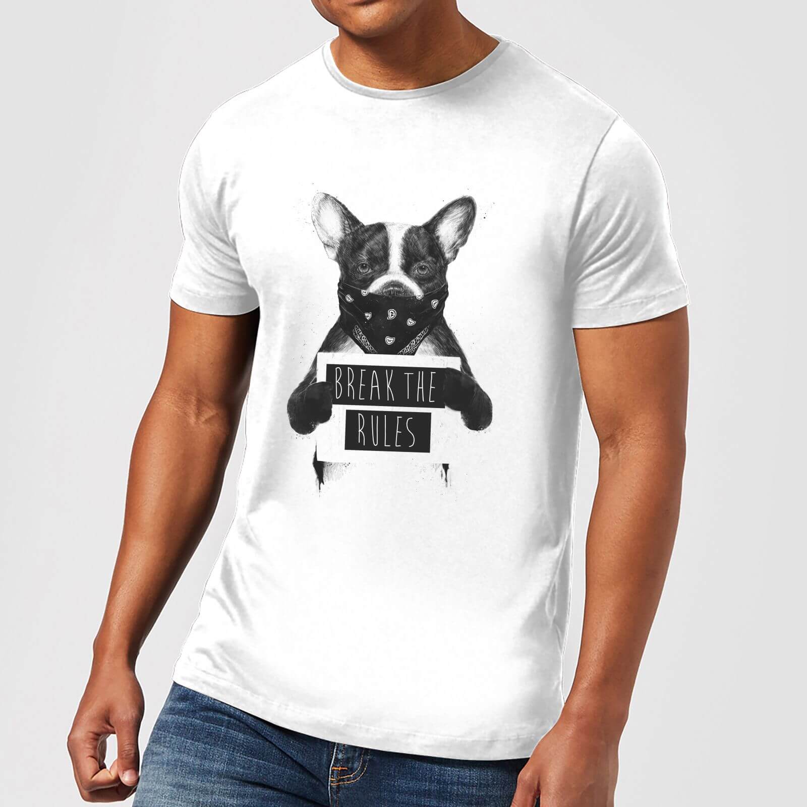 

Balazs Solti Break The Rules Men's T-Shirt - White - 5XL - Blanc