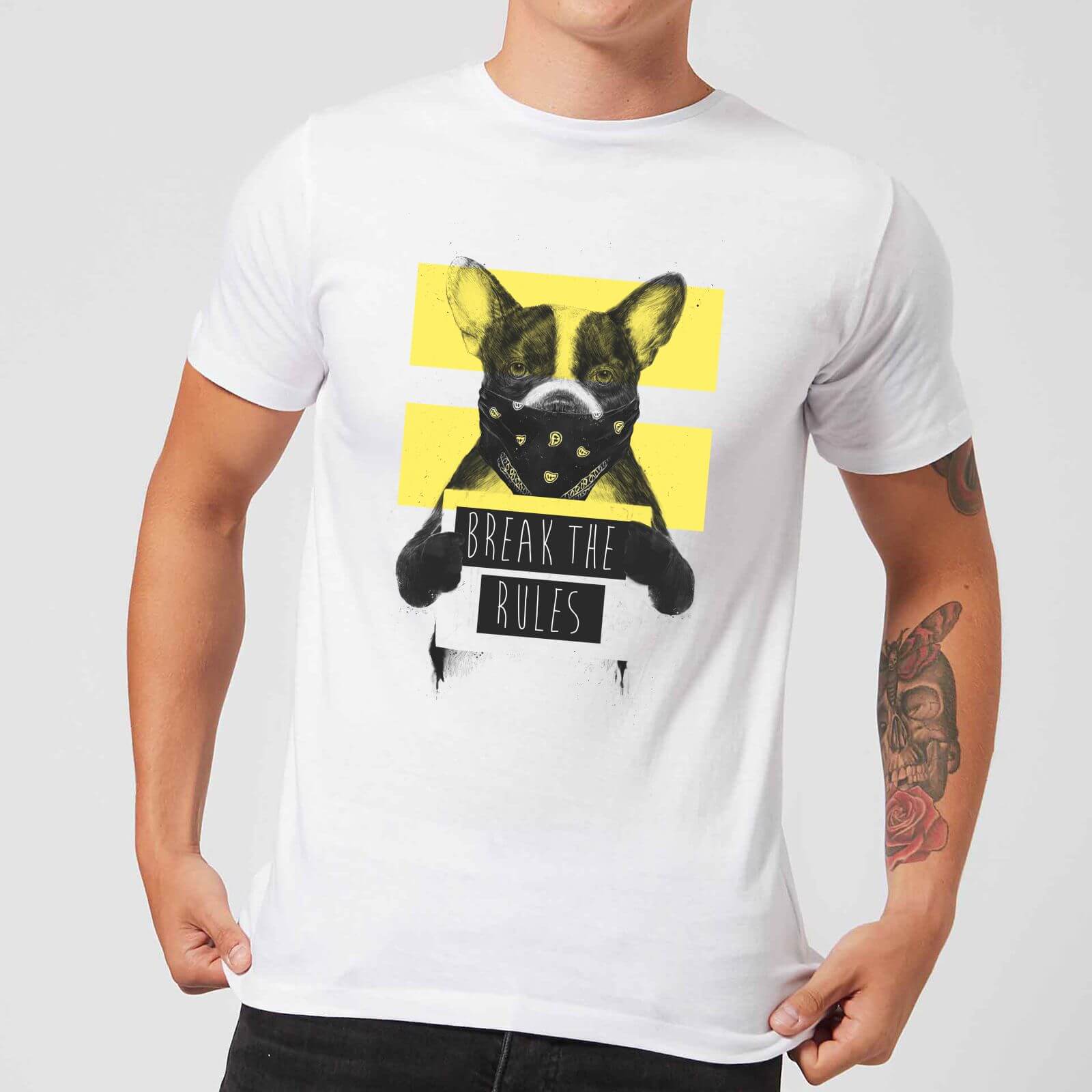 

Balazs Solti Break The Rules Men's T-Shirt - White - 5XL - Blanc
