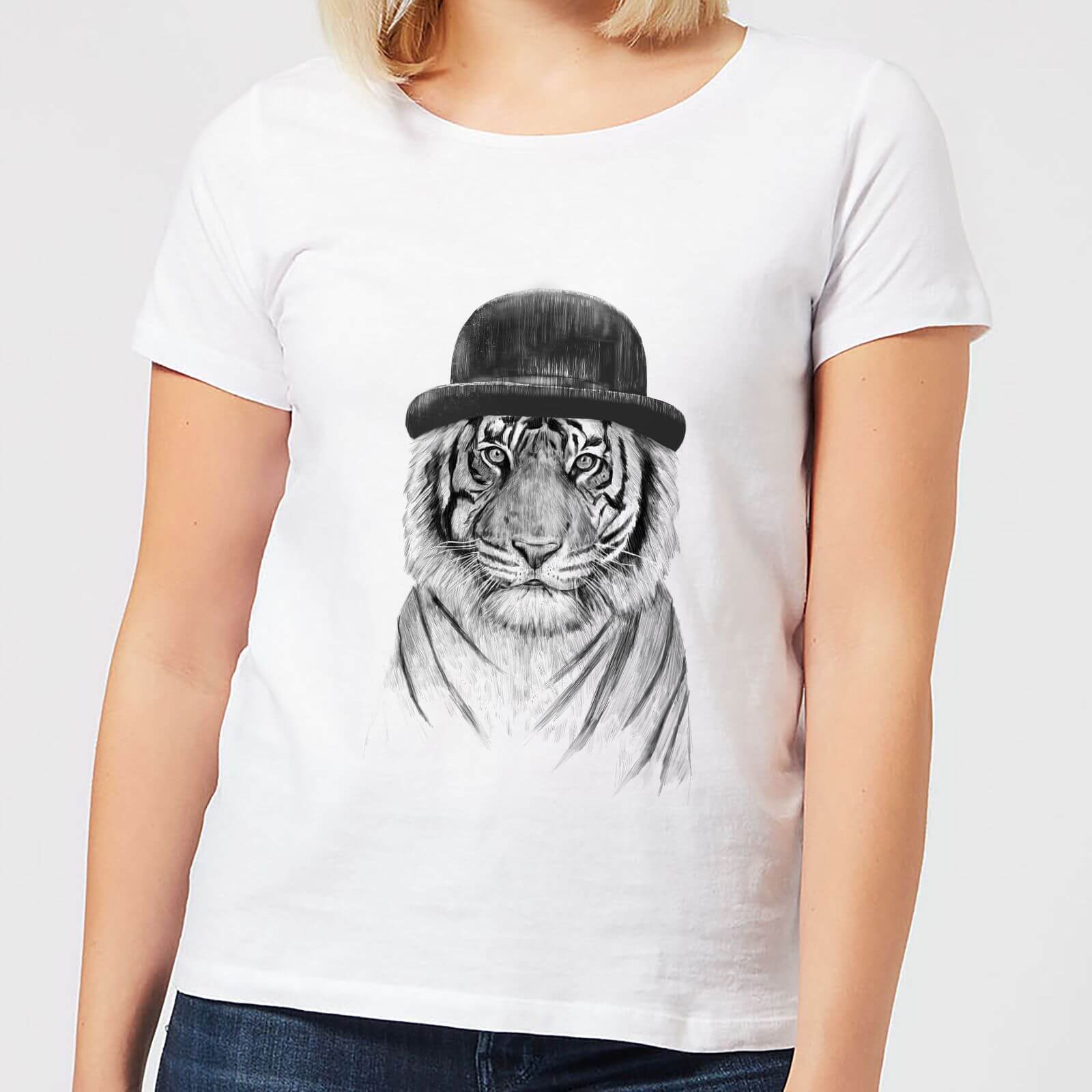 Balazs Solti Tiger In A Hat Women's T-Shirt - White - 4XL - White