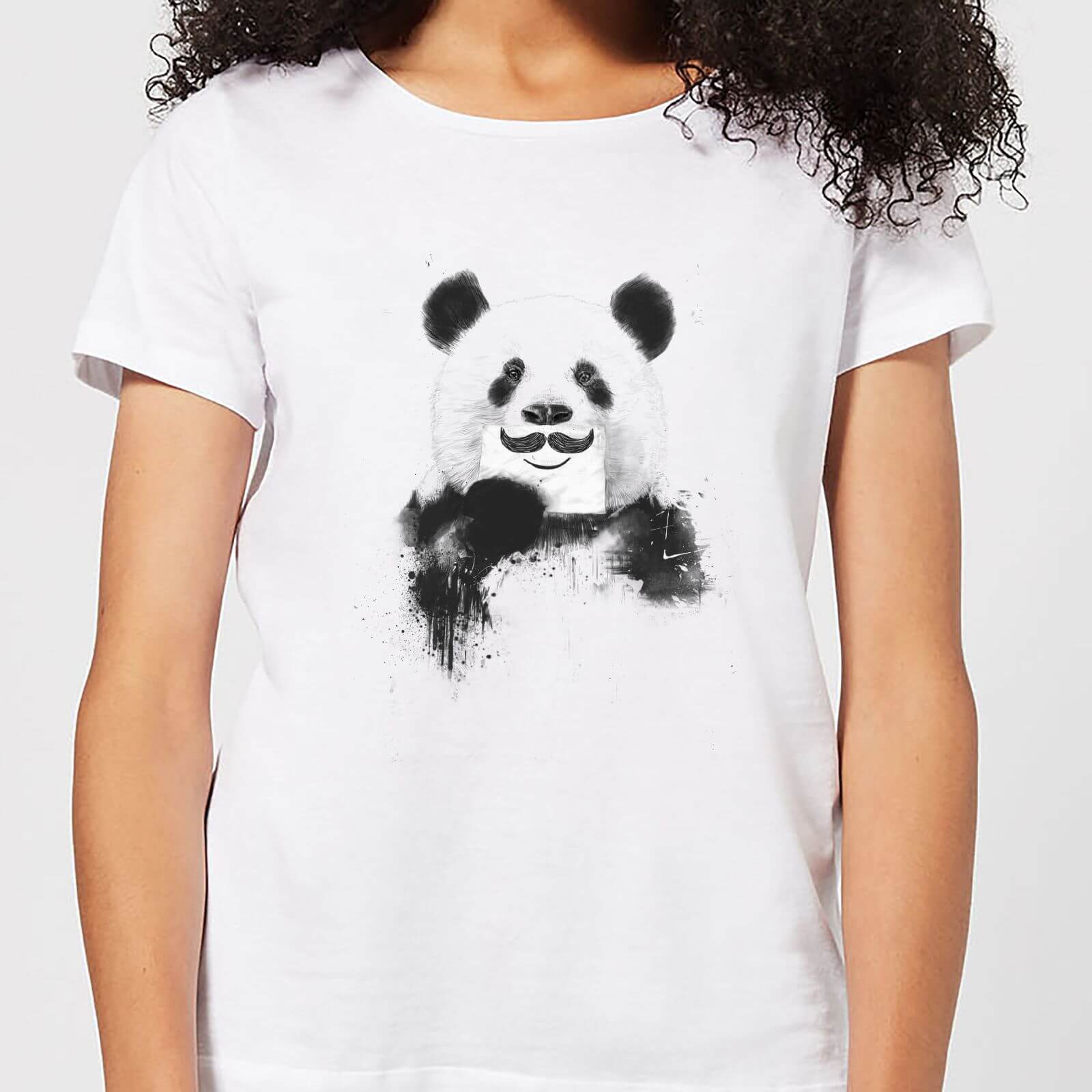 Balazs Solti Moustache And Panda Women's T-Shirt - White - 4XL - White