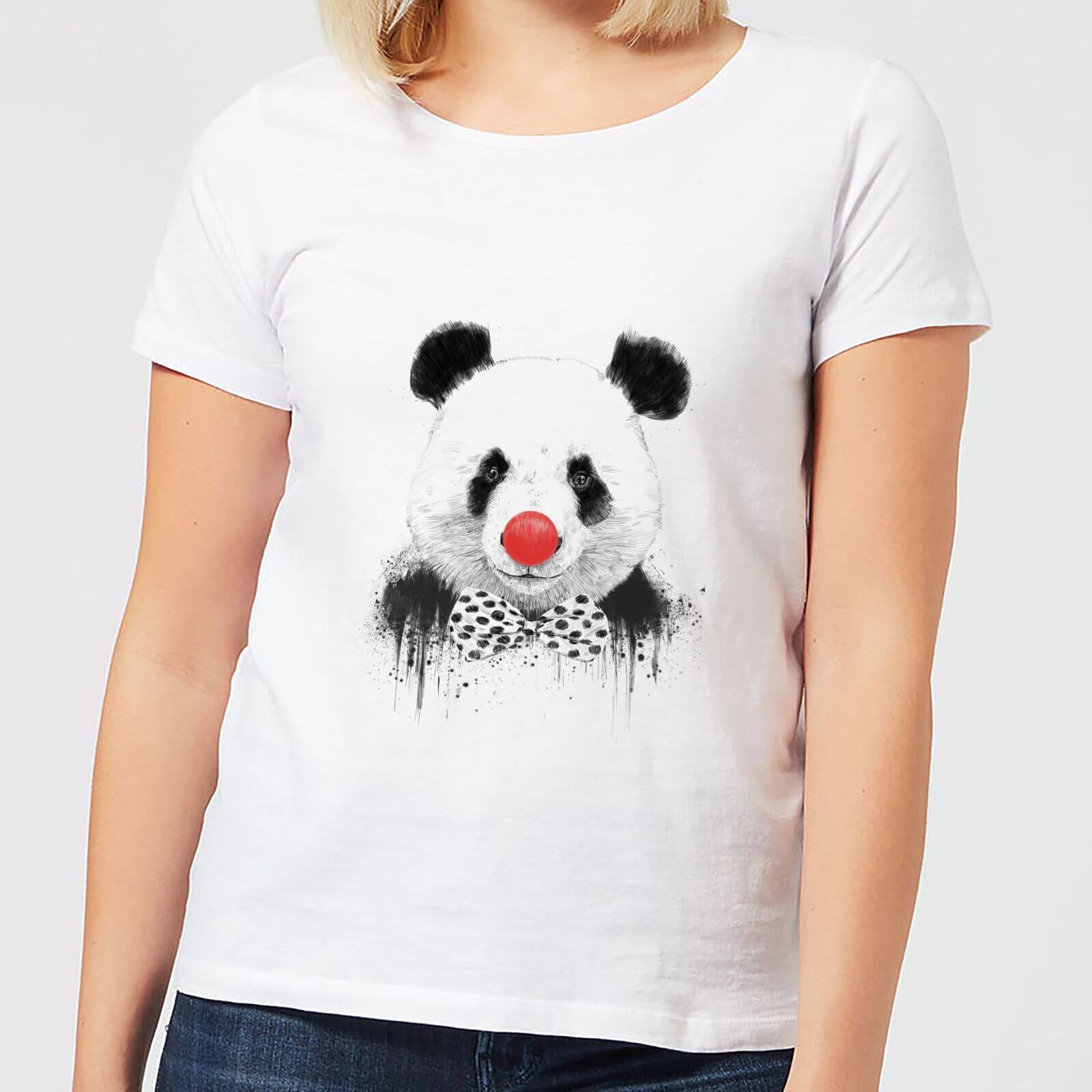 Balazs Solti Red Nosed Panda Women's T-Shirt - White - S - White