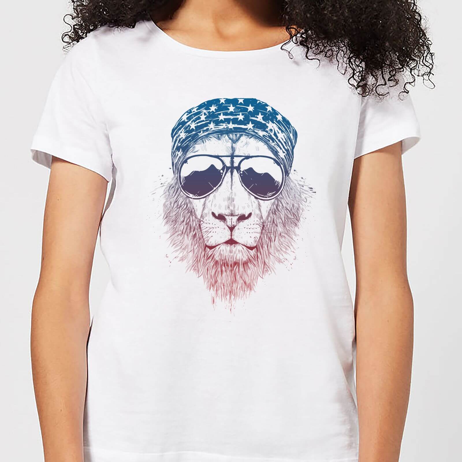 Balazs Solti Bandana Lion Women's T-Shirt - White - 4XL - White