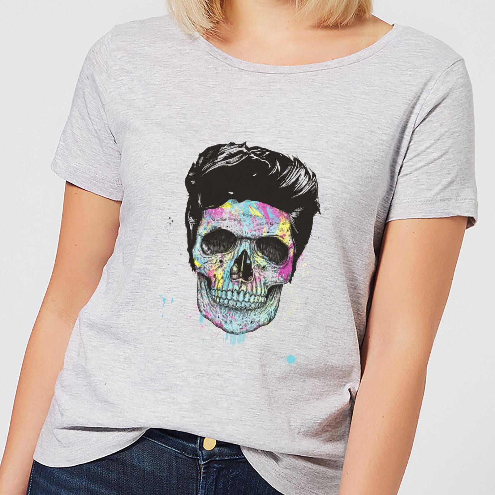 Balazs Solti Colourful Skull Women's T-Shirt - Grey - 3XL - Grey