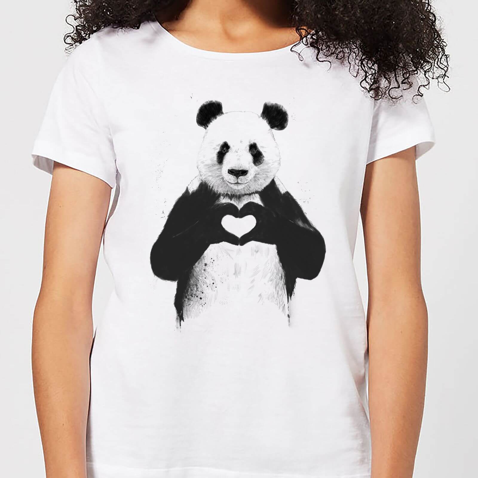 Balazs Solti Panda Love Women's T-Shirt - White - 4XL - White