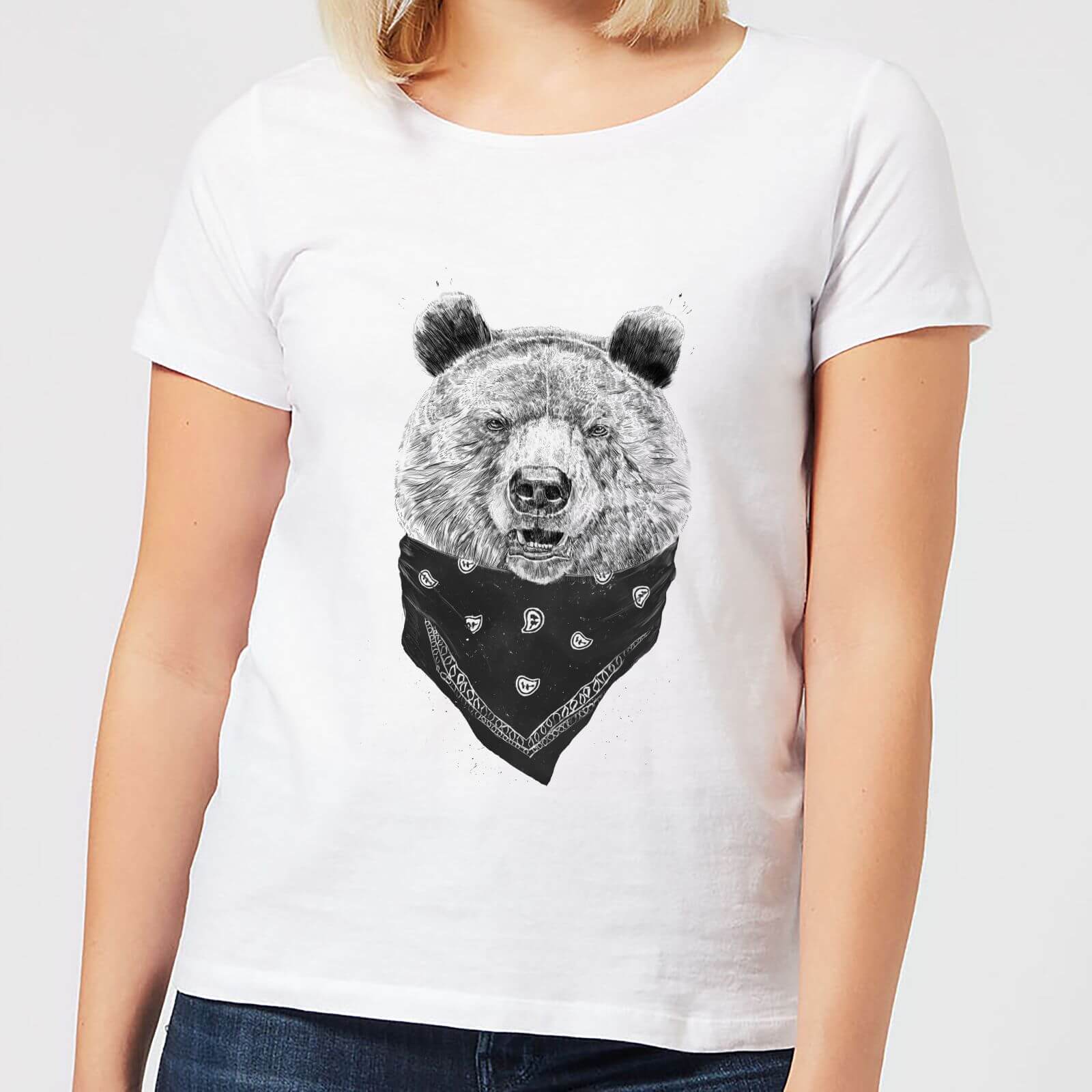 Balazs Solti Bandana Panda Women's T-Shirt - White - 4XL - White