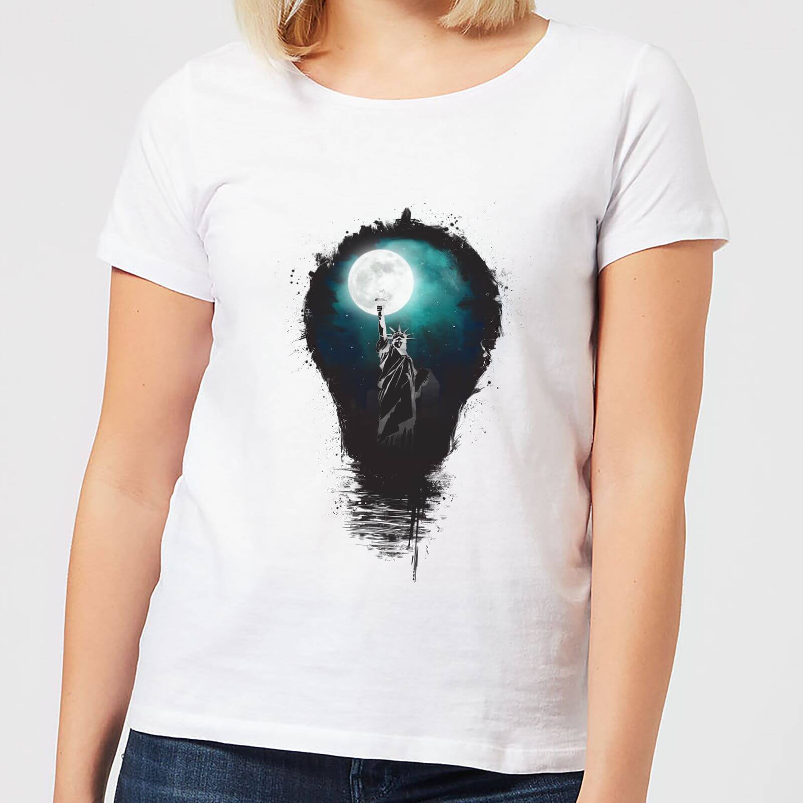 Balazs Solti NYC Moon Women's T-Shirt - White - 4XL - White