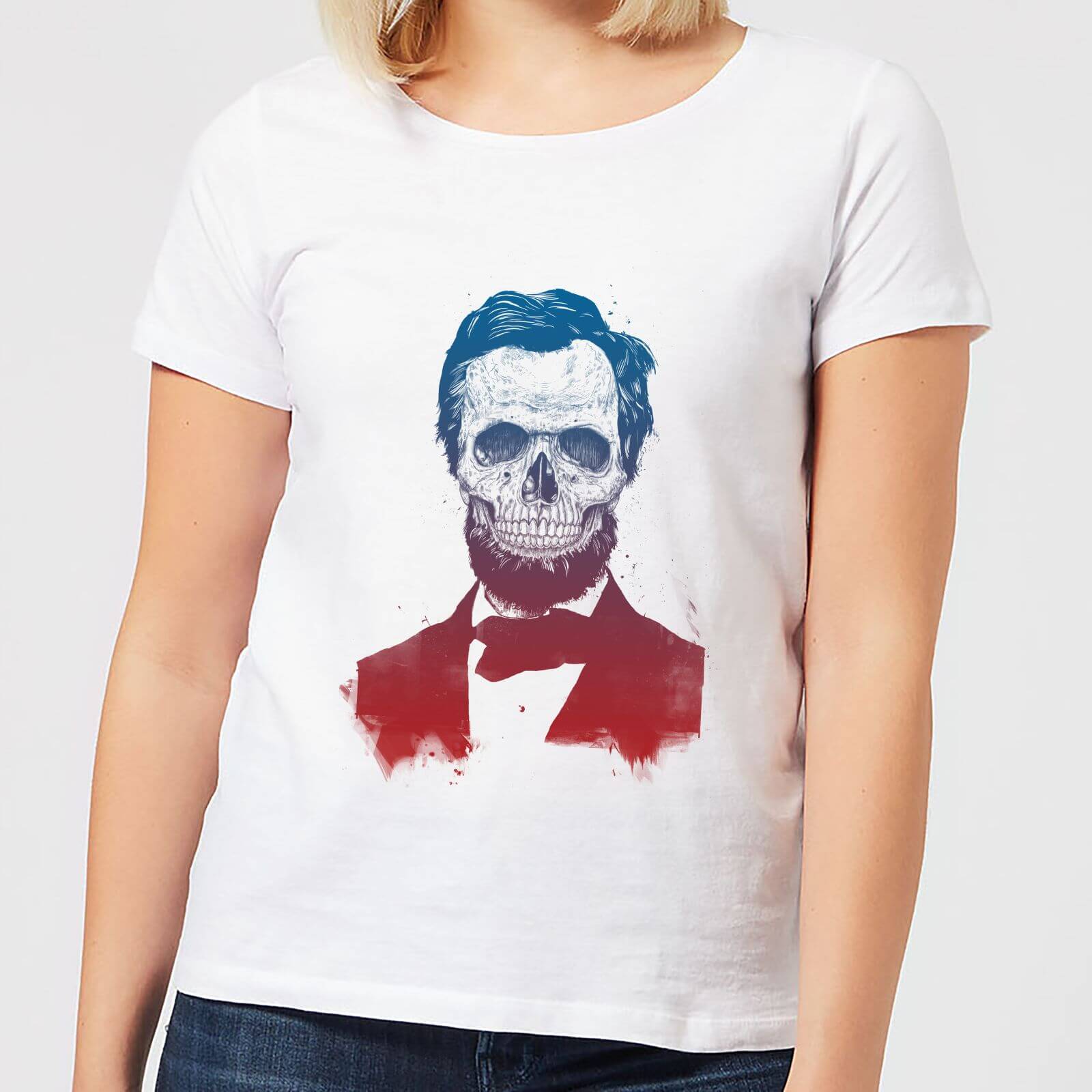 Balazs Solti Suited And Booted Skull Women's T-Shirt - White - 4XL - White