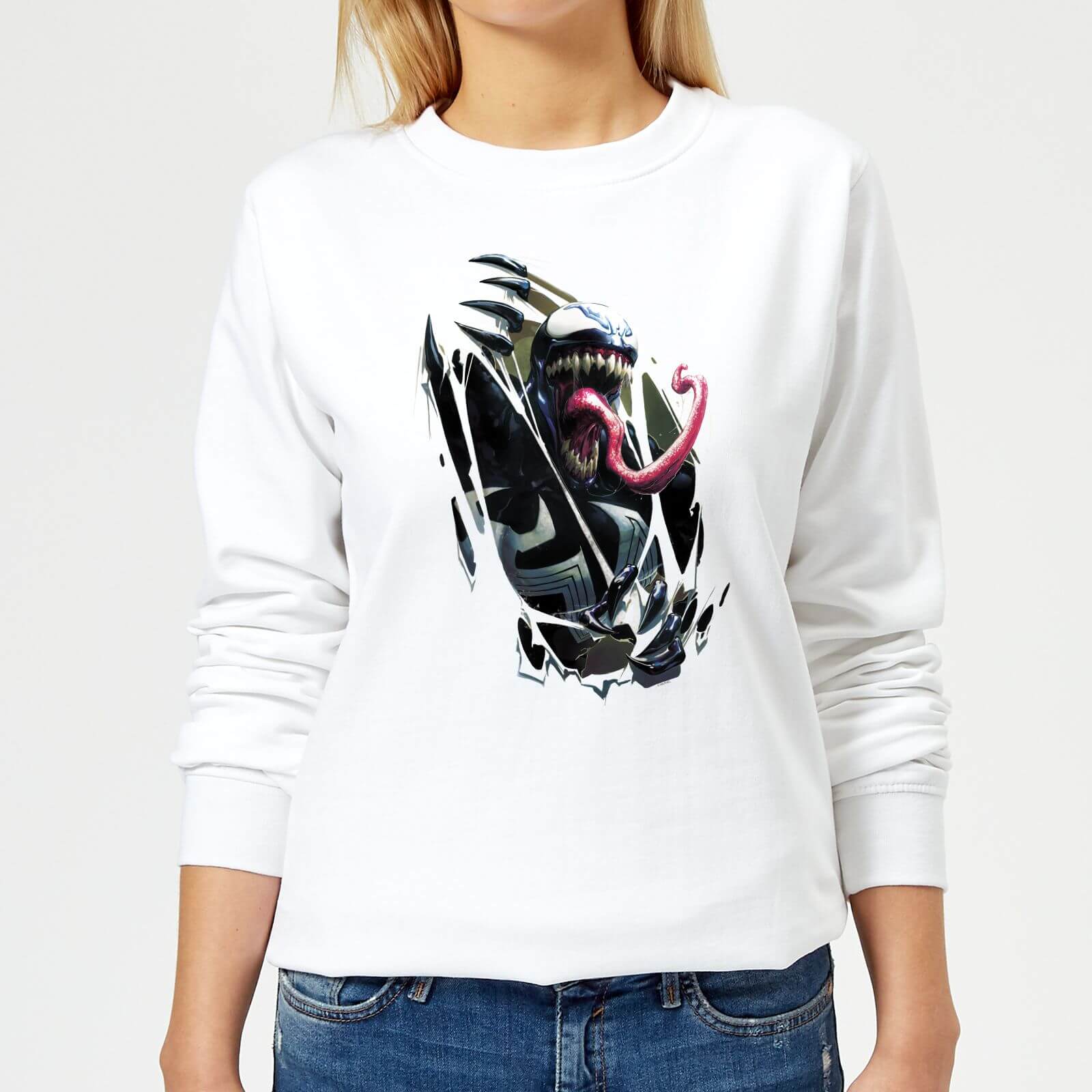 Venom Chest Burst Damen Pullover - Weiß - L - Weiß