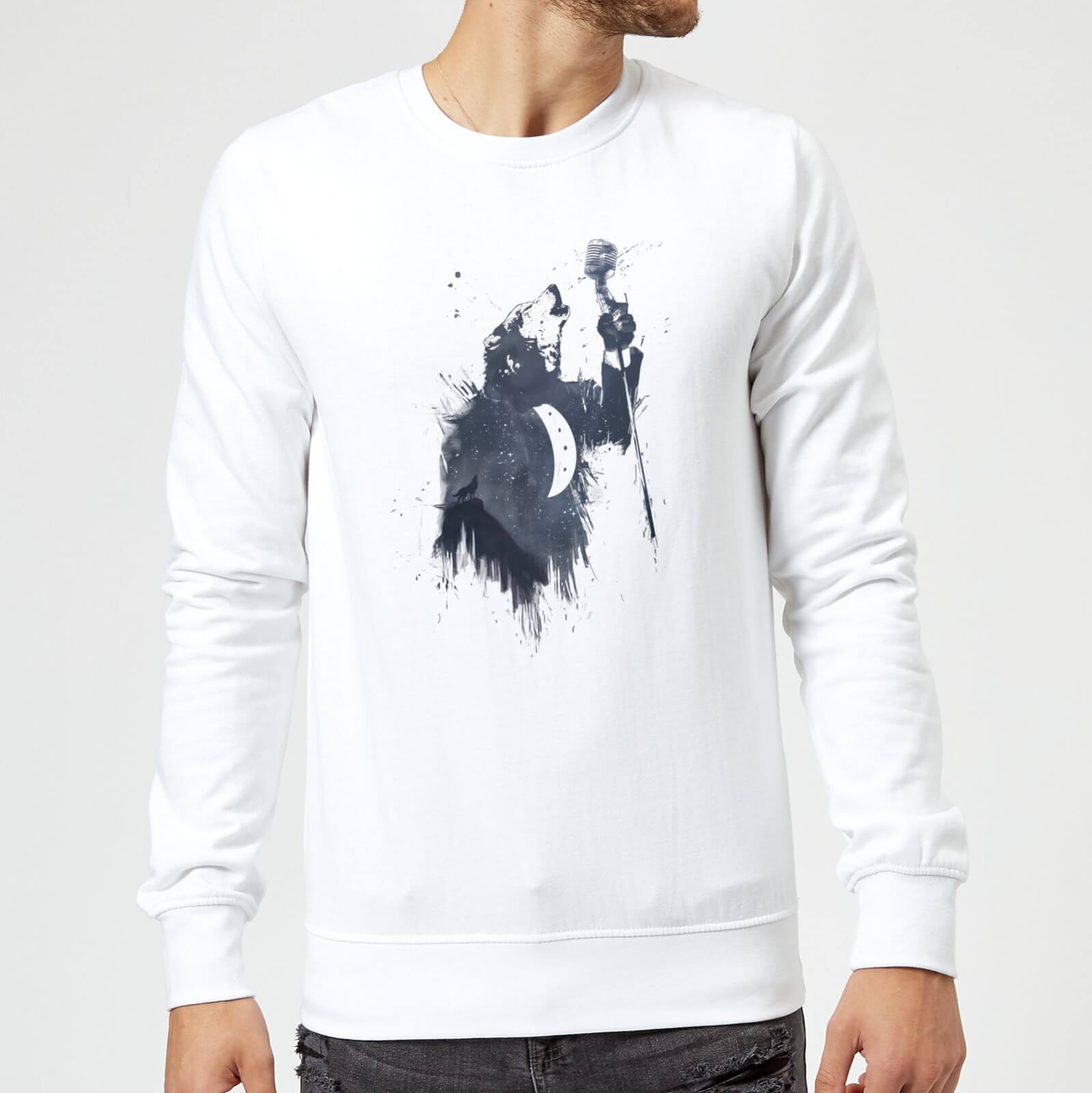 Balazs Solti Singing Wolf Sweatshirt - White - S - White