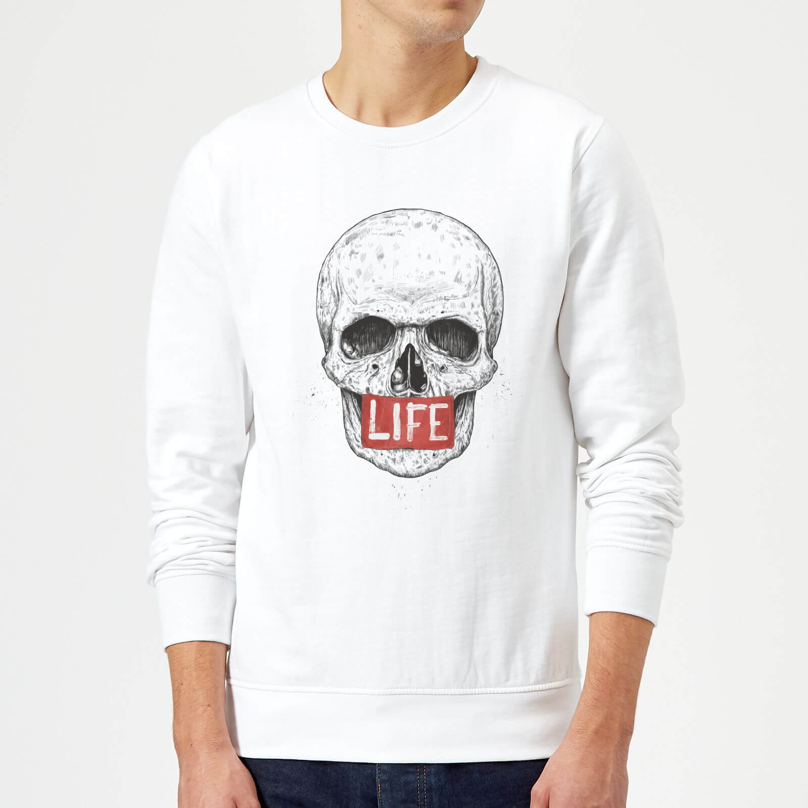 Balazs Solti Life Skull Sweatshirt - White - S - White