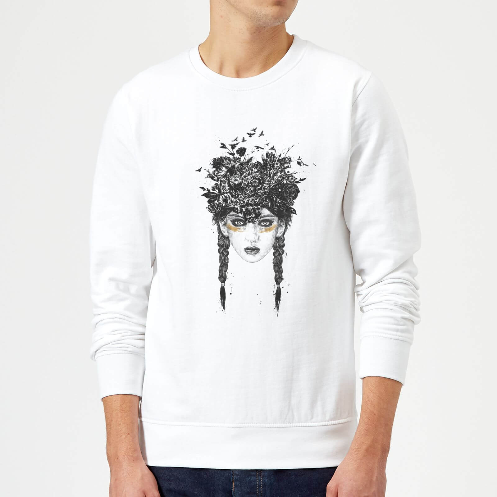 Balazs Solti Native Girl Sweatshirt - White - XXL - White