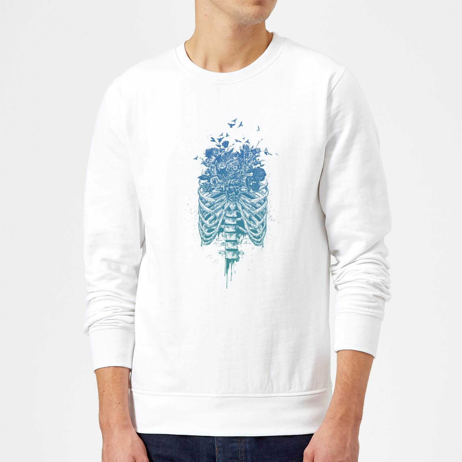 Balazs Solti Ribcage And Flowers Sweatshirt - White - S - White