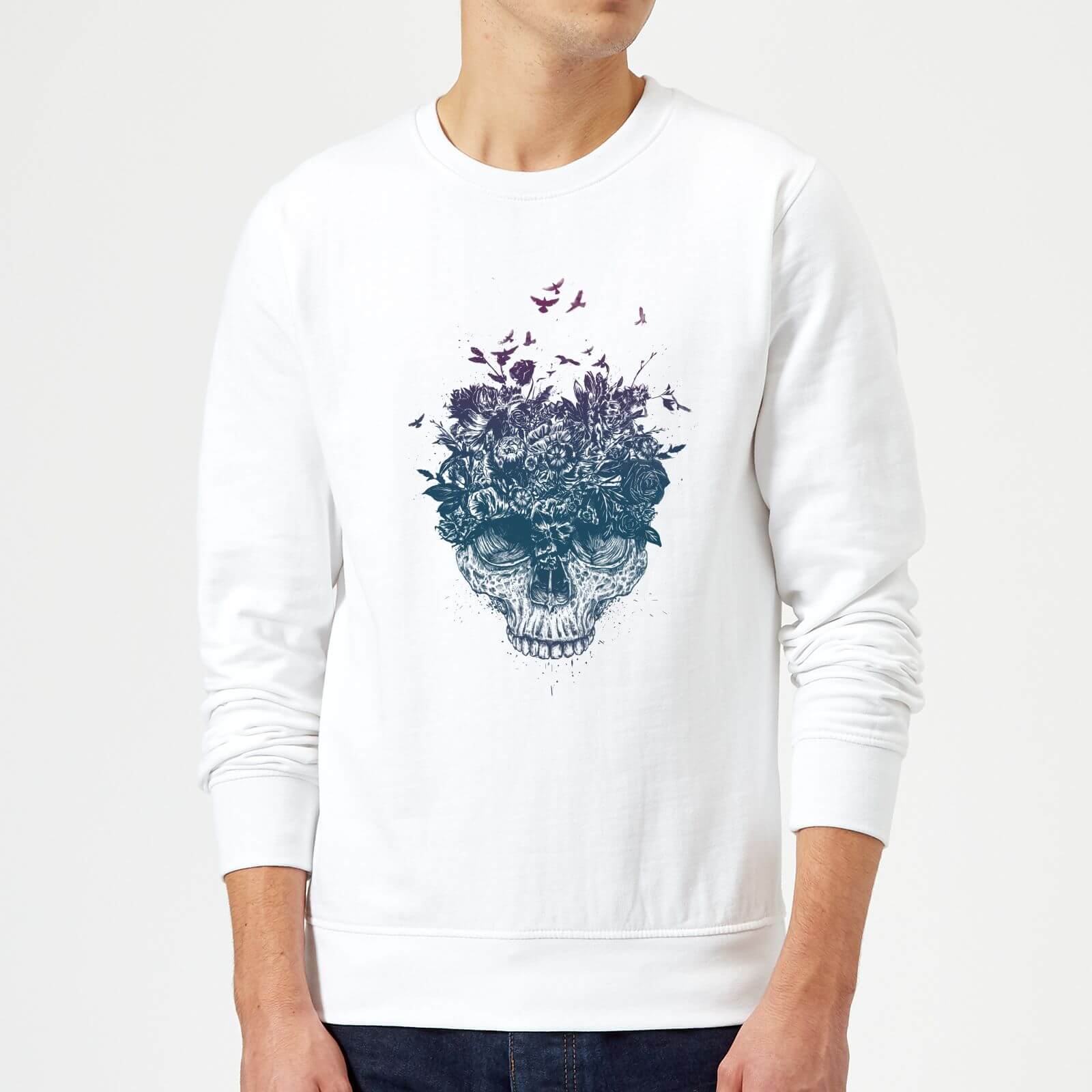 Balazs Solti Skulls And Flowers Sweatshirt - White - S - White